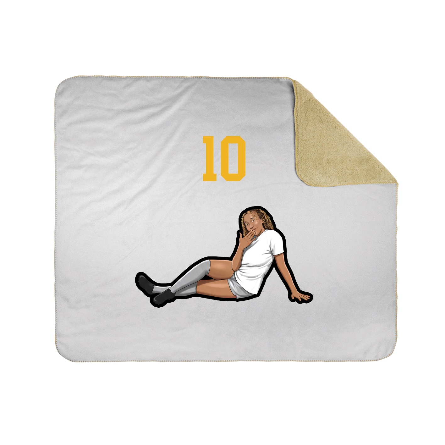 Throw Blanket — Number Top in White