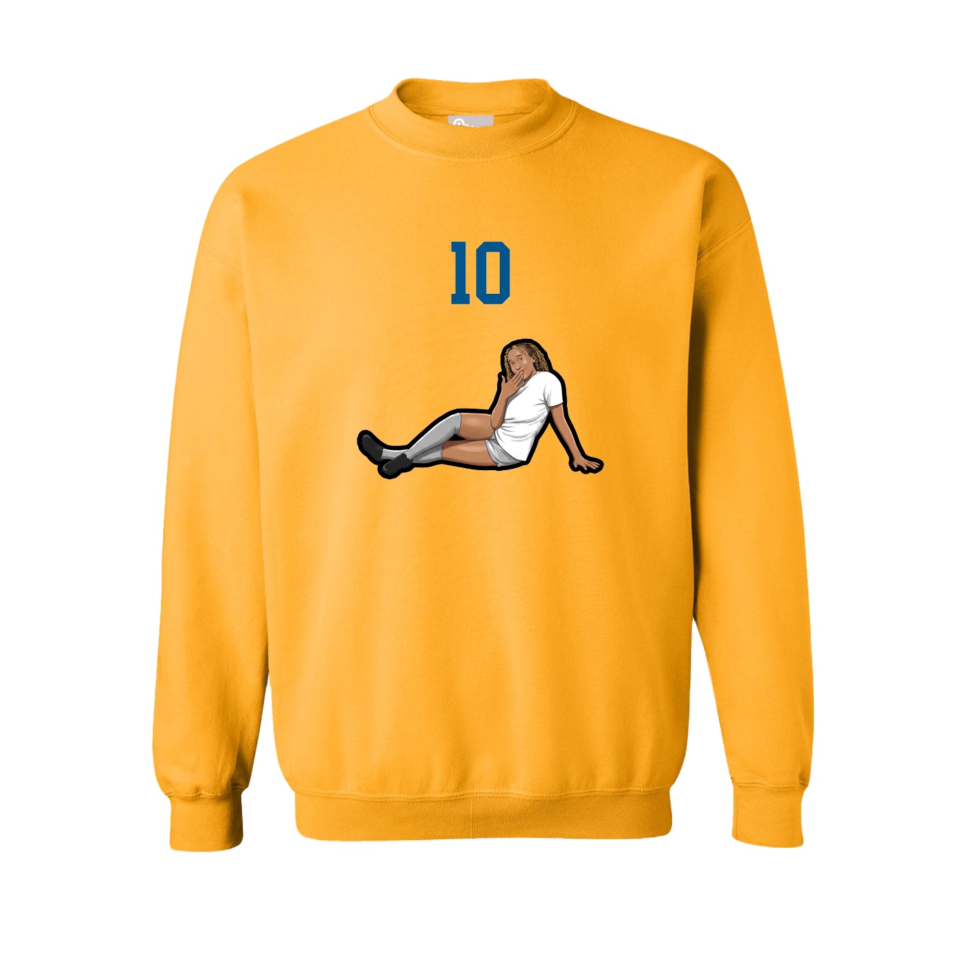 Fleece Crew — Number Top in Gold