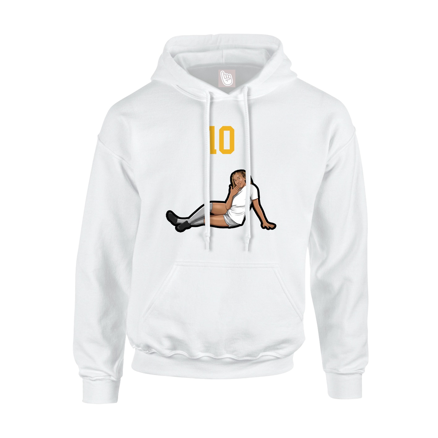 Youth Hoodie — Number Top in White