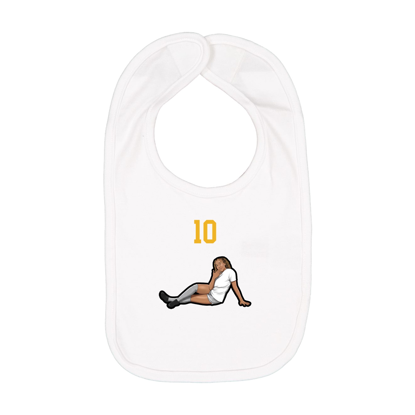 Infant Bib — Number Top in White