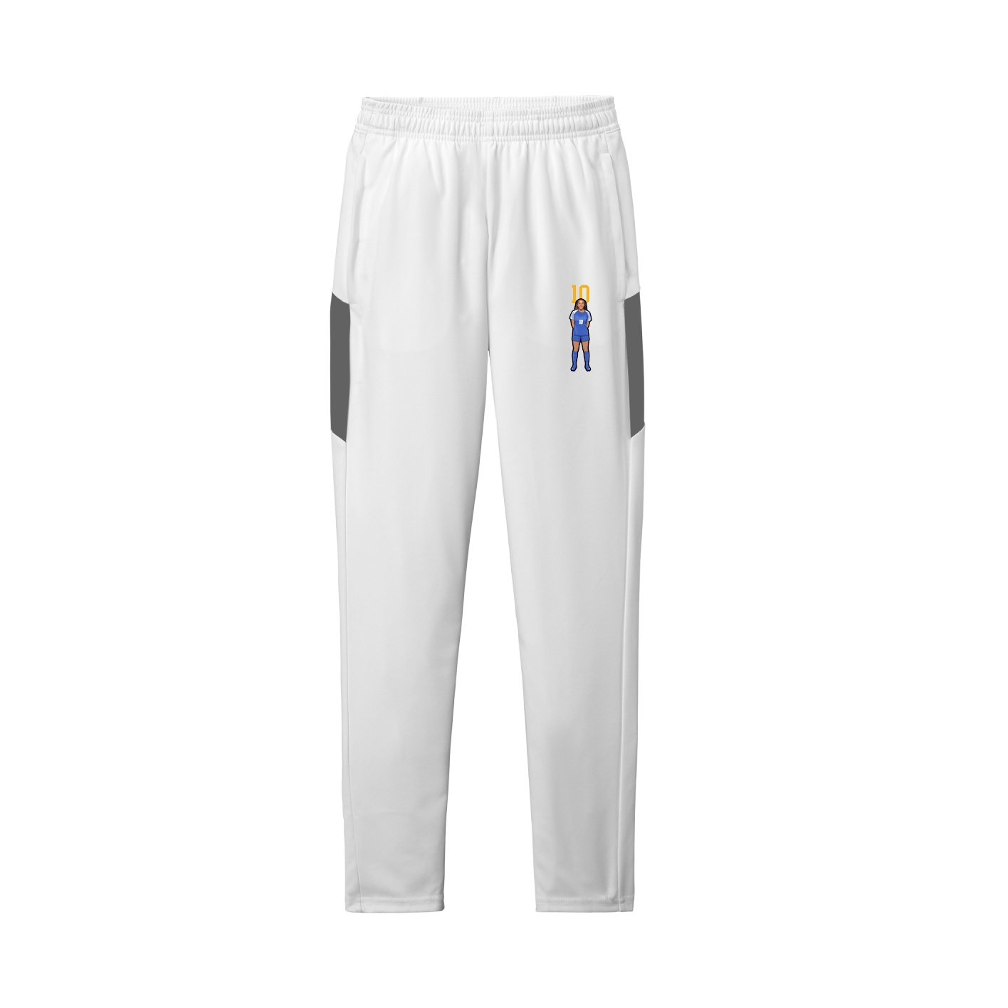 Team Travel Pant — Number Top in White/Grey