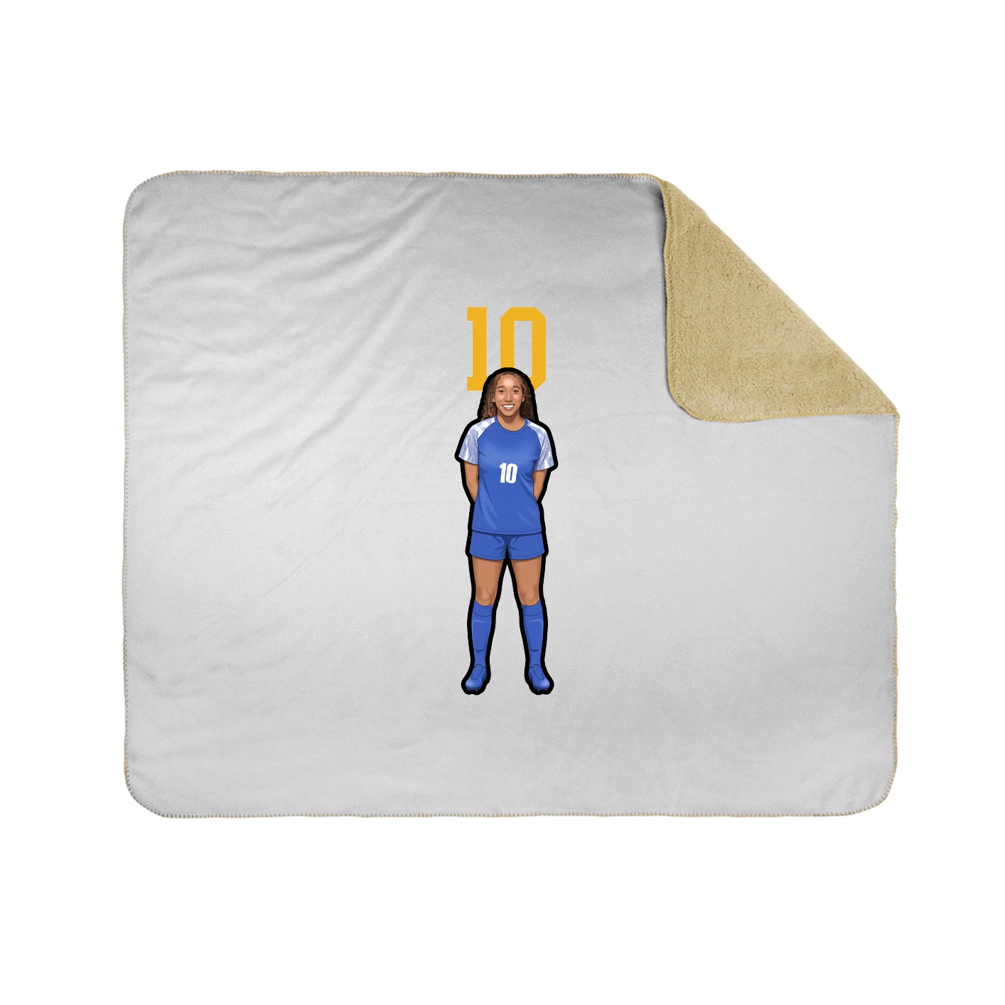 Throw Blanket — Number Top in White