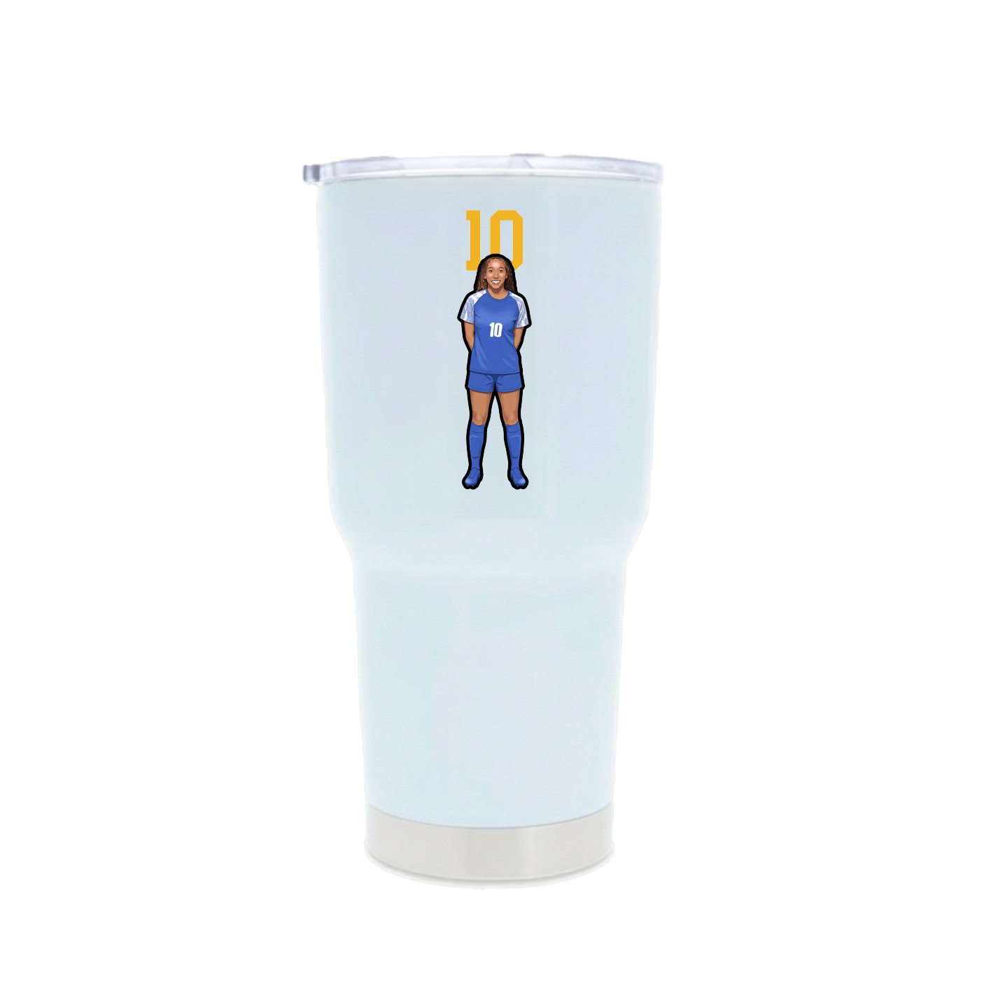 30oz Stainless Steel Tumbler — Number Top in White