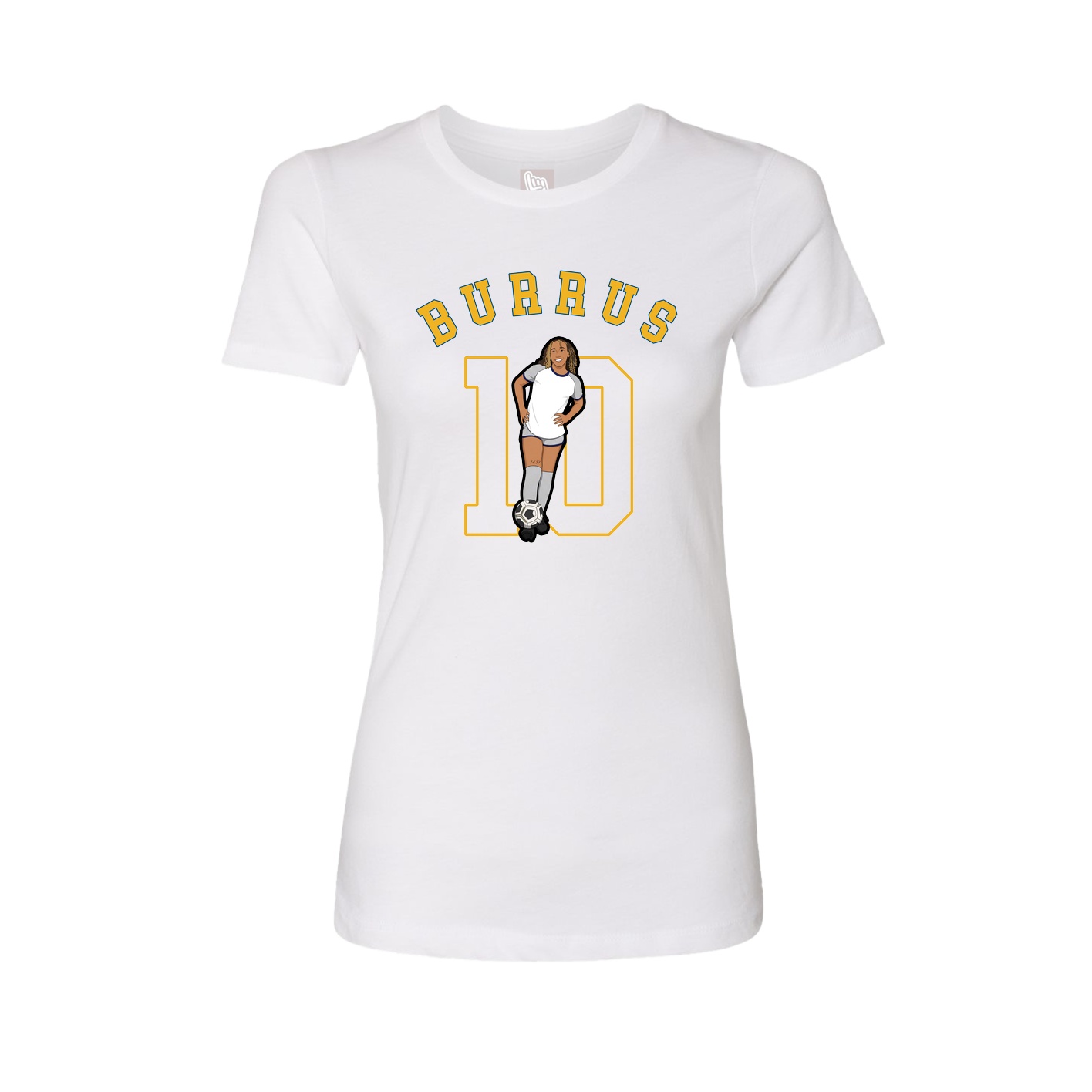 Fitted Women's Tee — Shirsey Arch in White