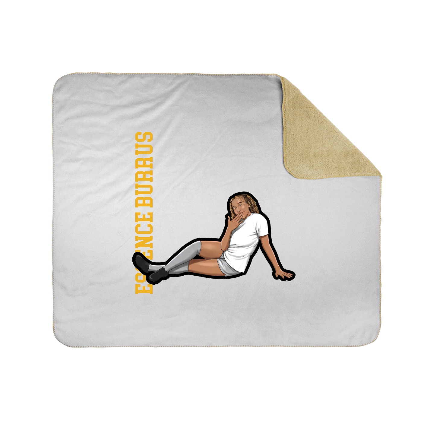 Throw Blanket — Name Vertical in White