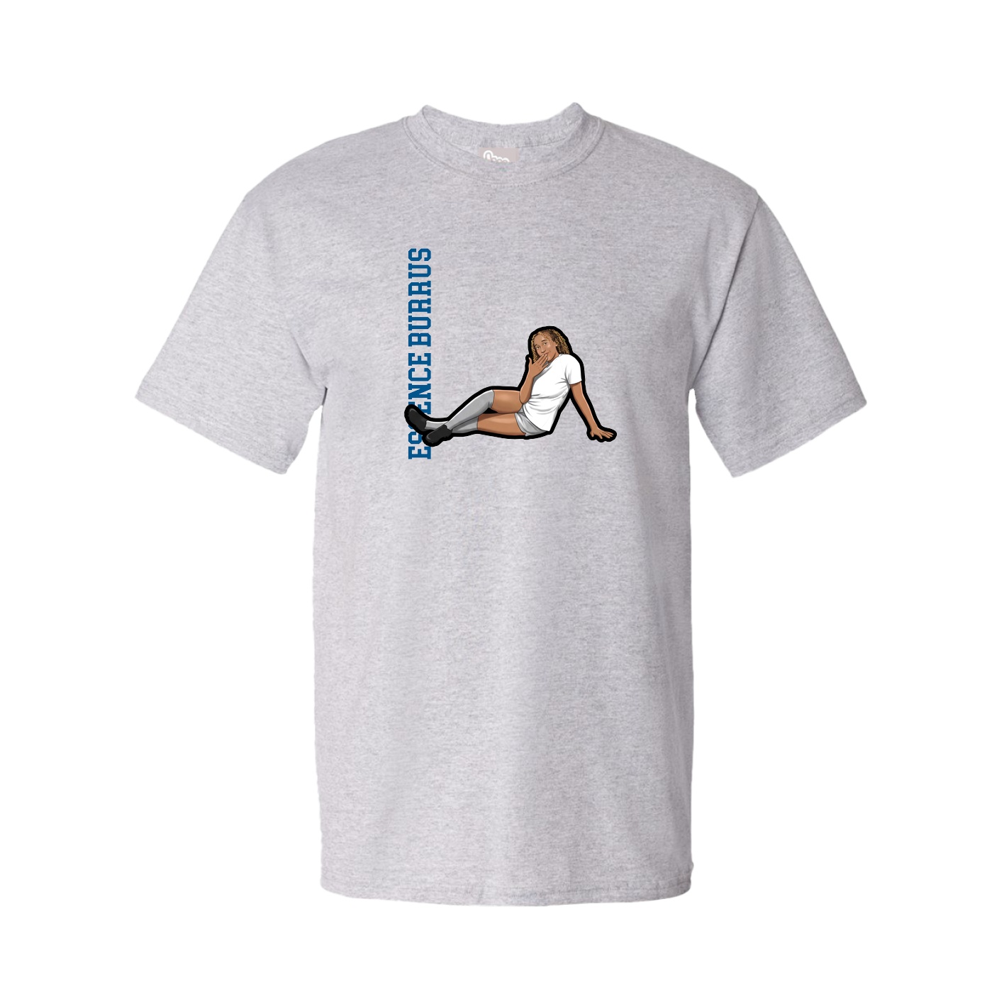 Tee — Name Vertical in Grey