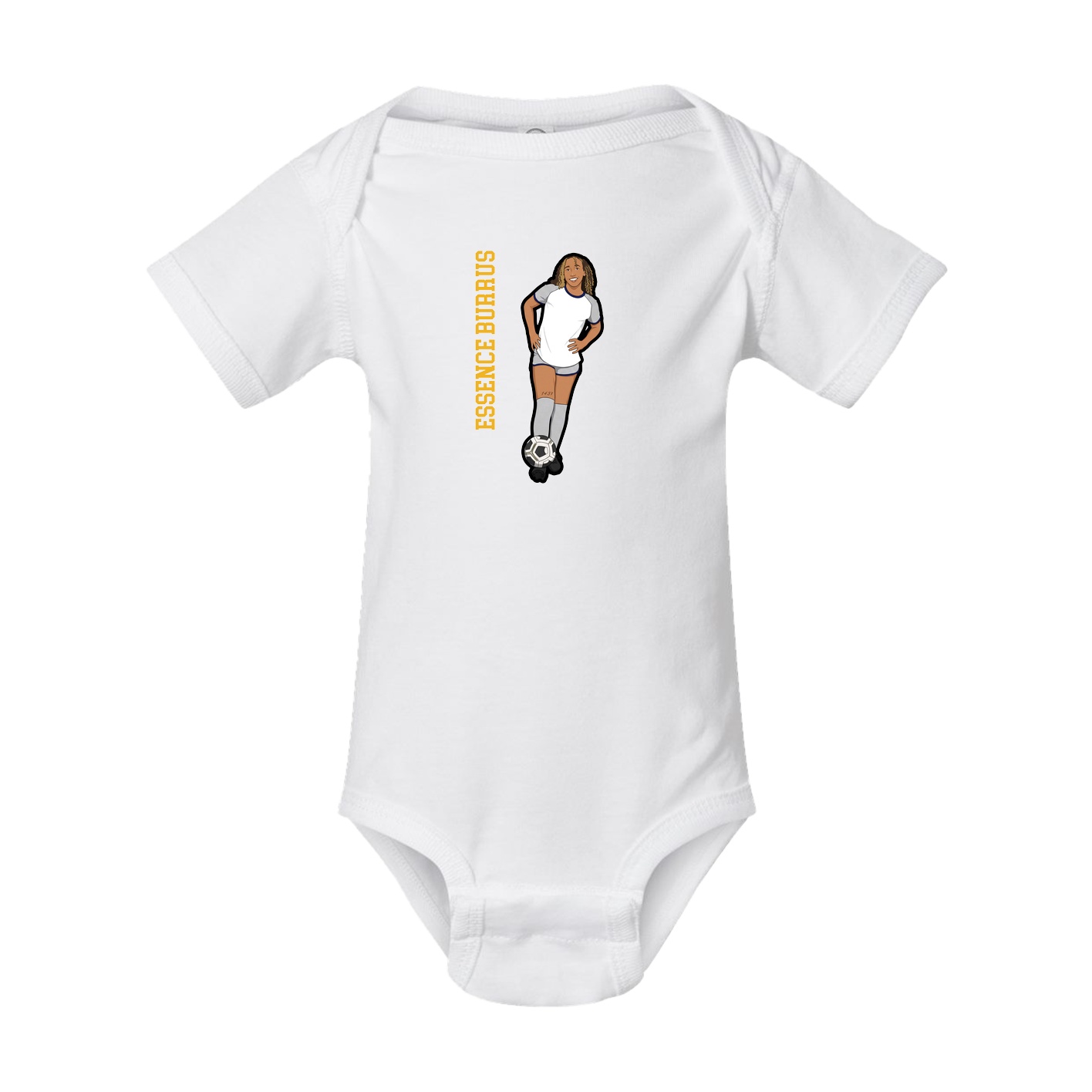 Baby Onesie — Name Vertical in White