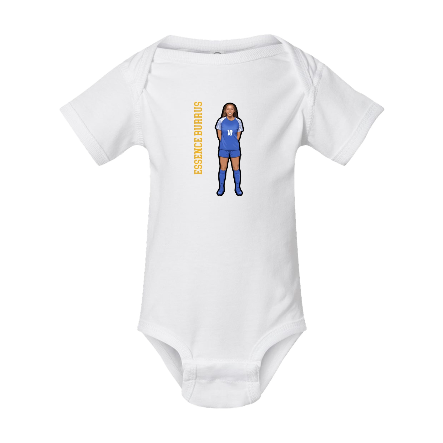 Baby Onesie — Name Vertical in White