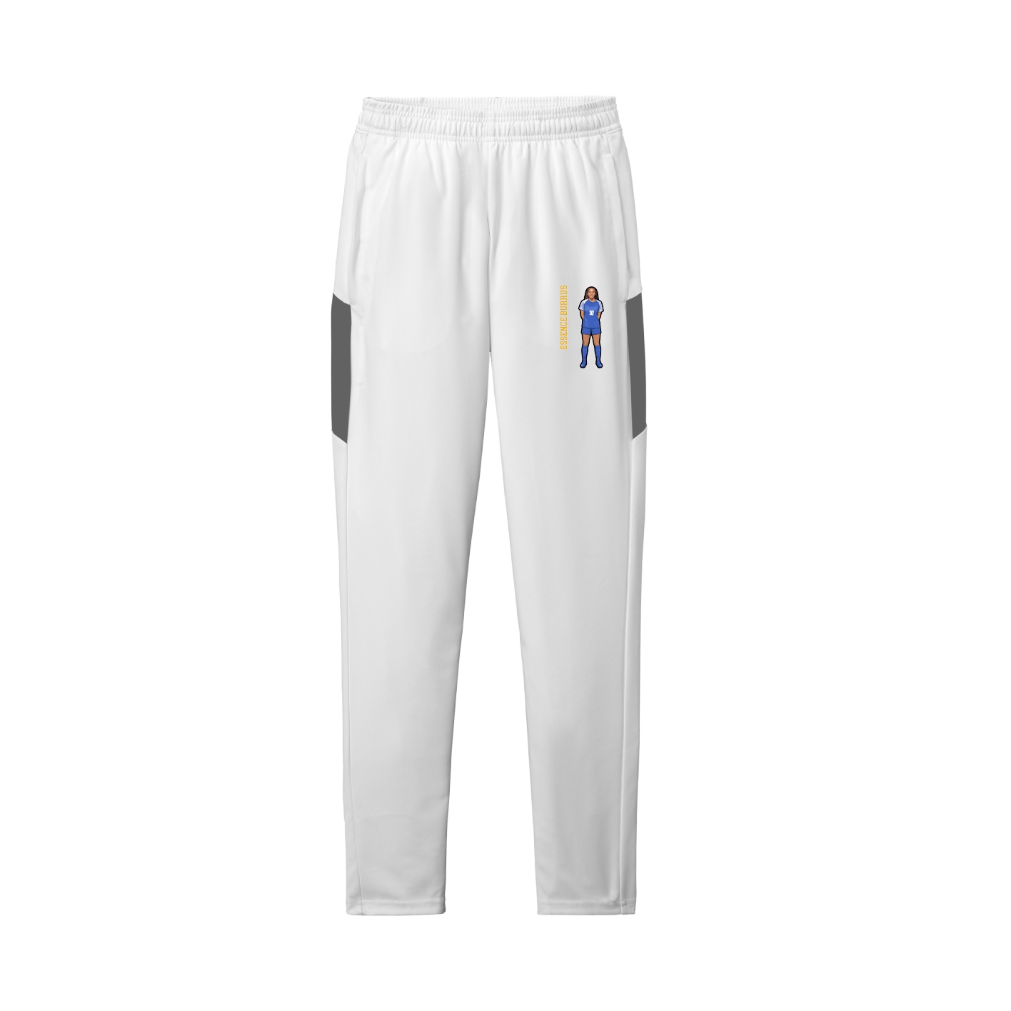 Team Travel Pant — Name Vertical in White/Grey