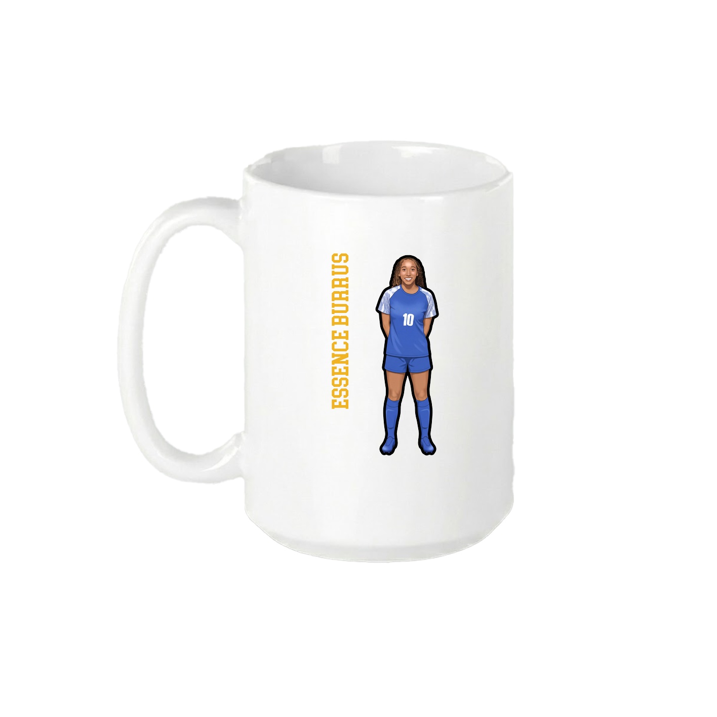 15oz Coffee Mug — Name Vertical in White