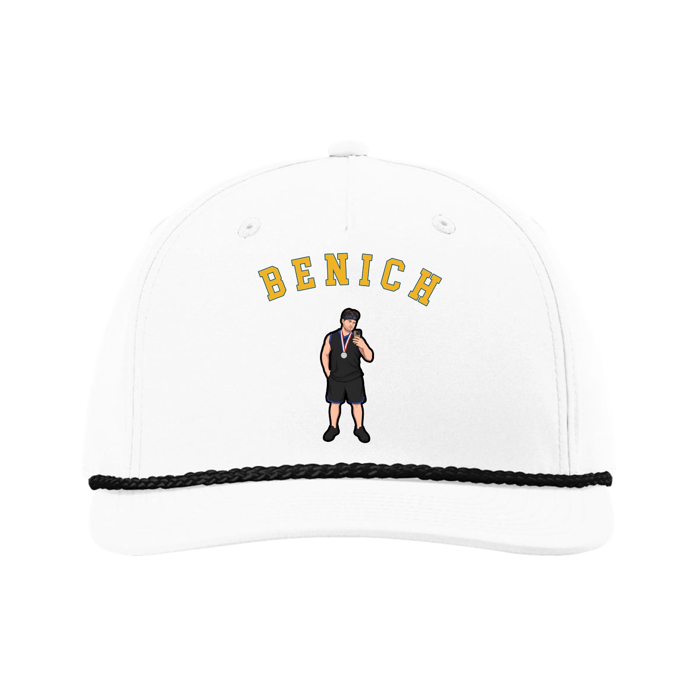 Five-Panel Classic Rope Cap — Shirsey Arch in White