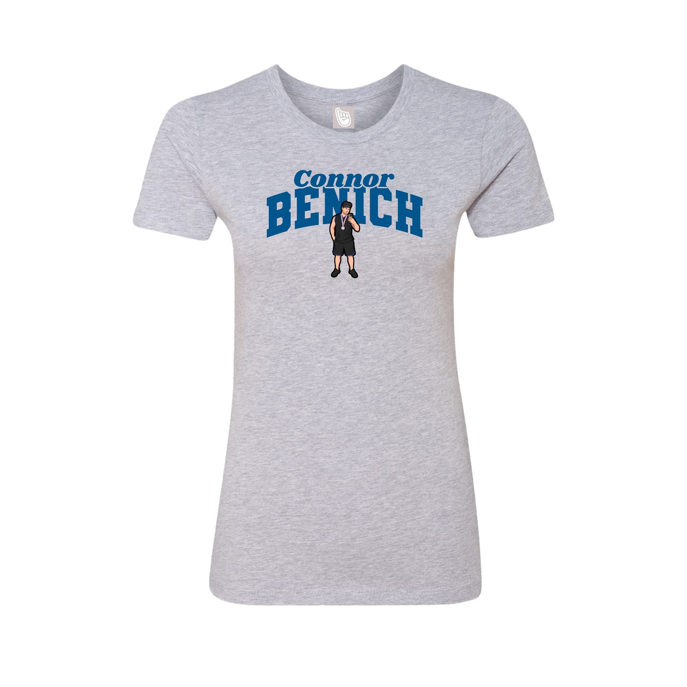 Fitted Women's Tee — Signature Arch in Grey