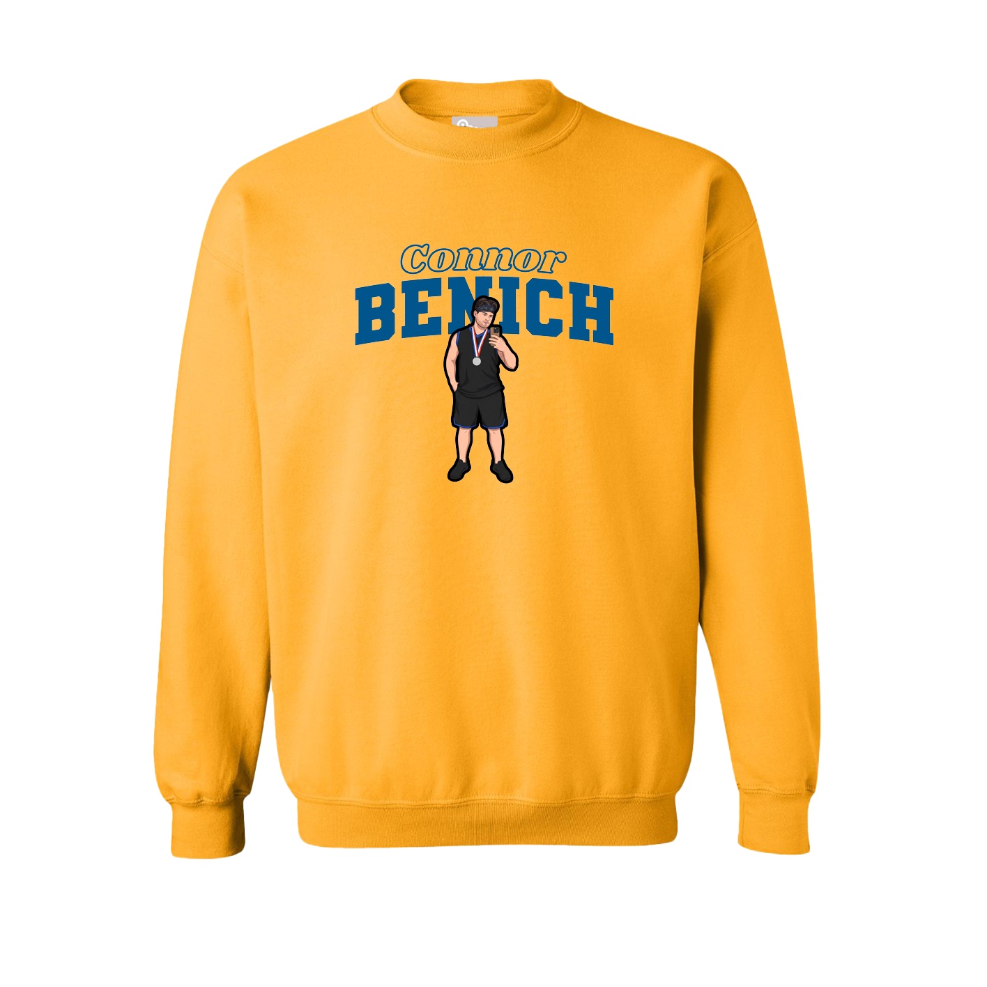 Fleece Crew — Name Arch in Gold
