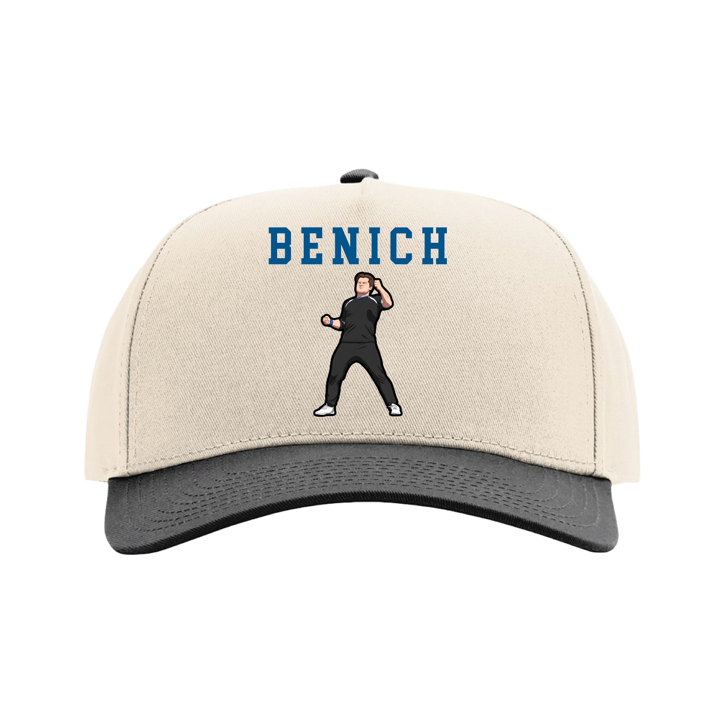 Full Fabric Five-Panel Champ Cap — Shirsey in Cream/Black
