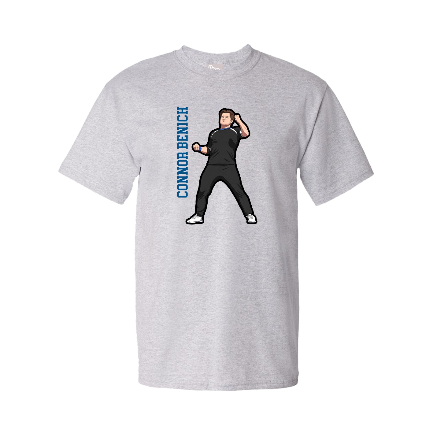 Tee — Name Vertical in Grey