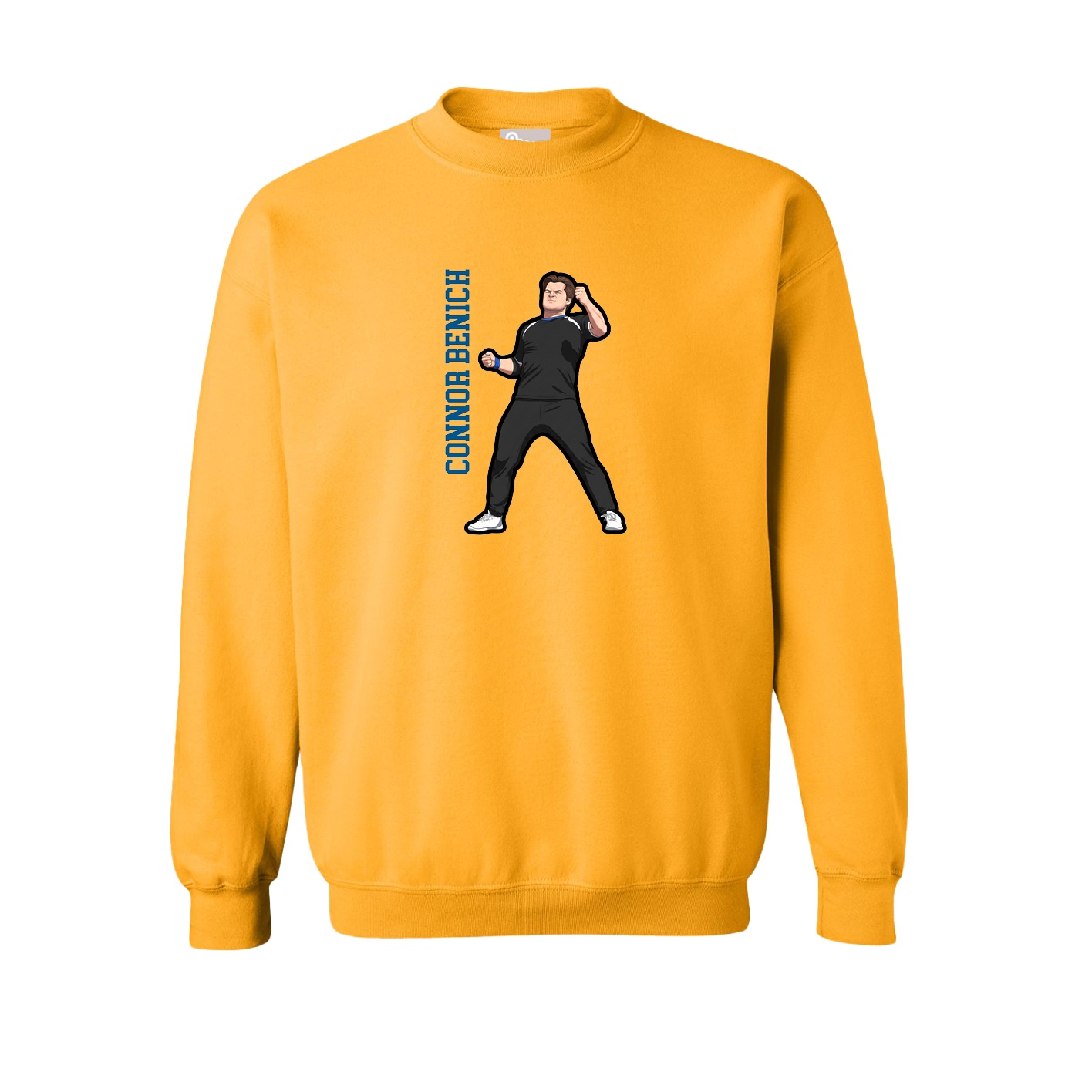 Fleece Crew — Name Vertical in Gold