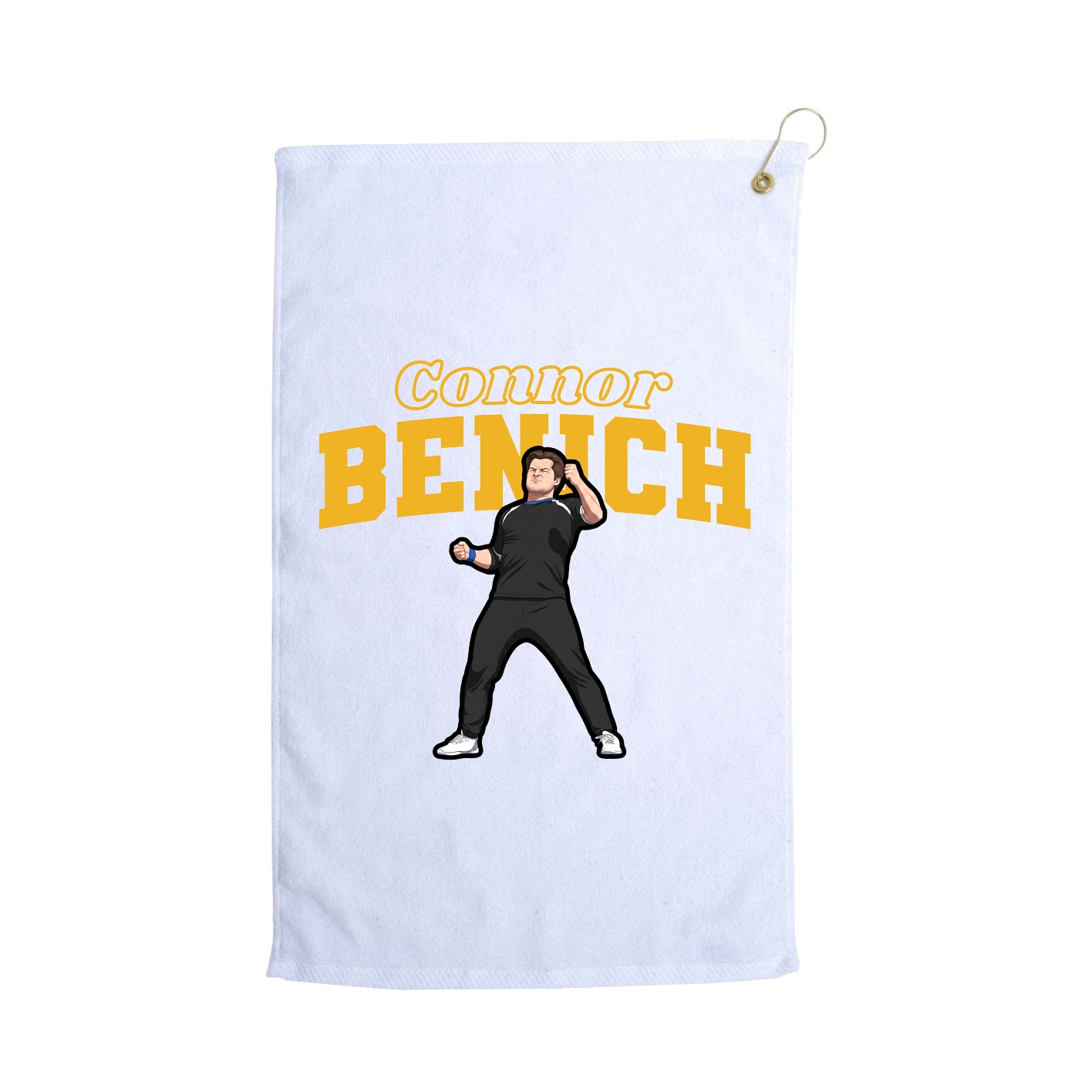 Golf Towel — Name Arch in White