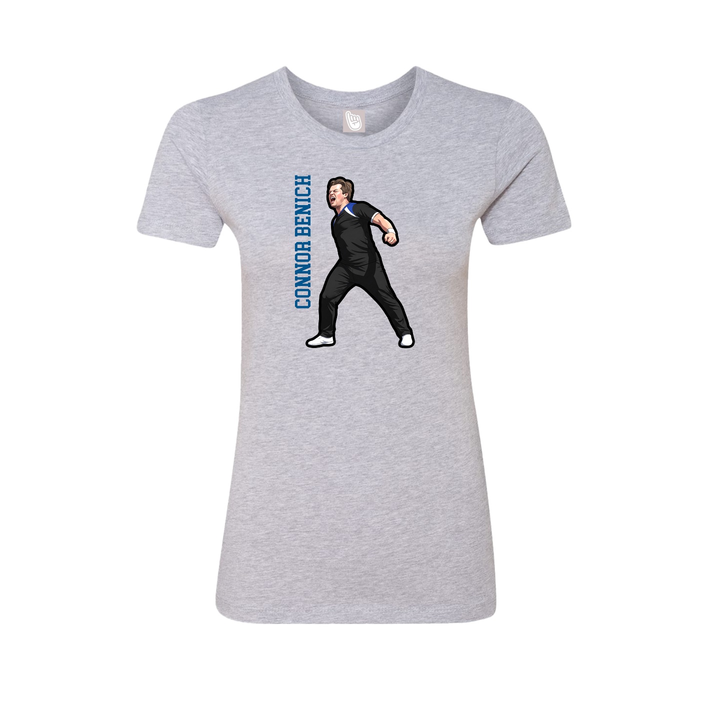 Womens Tee — Name Vertical in Grey