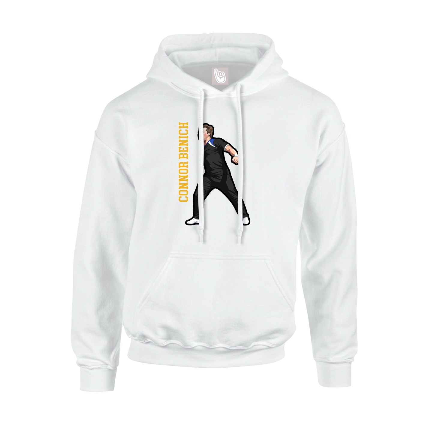 Hoodie — Name Vertical in White