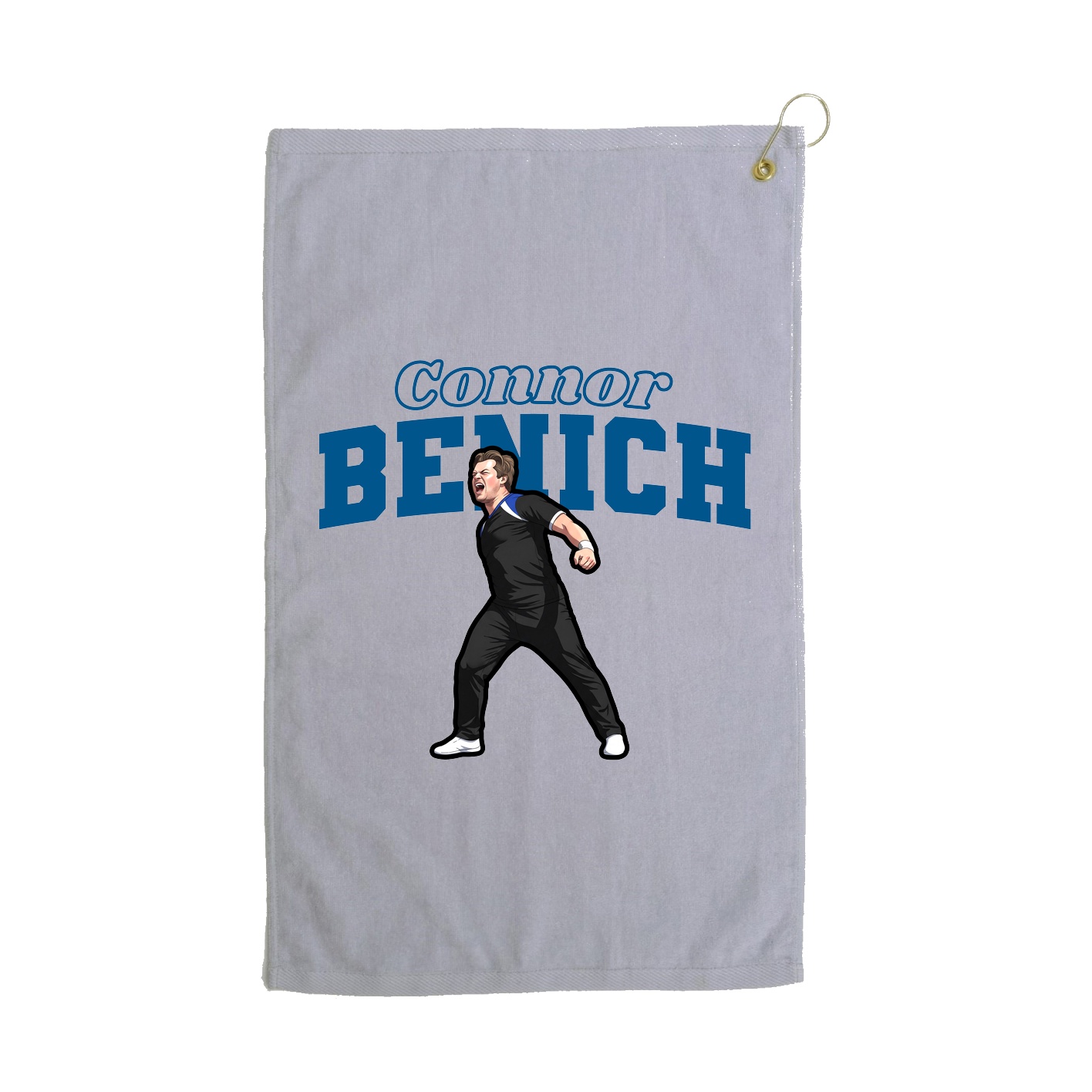 Golf Towel — Name Arch in Grey