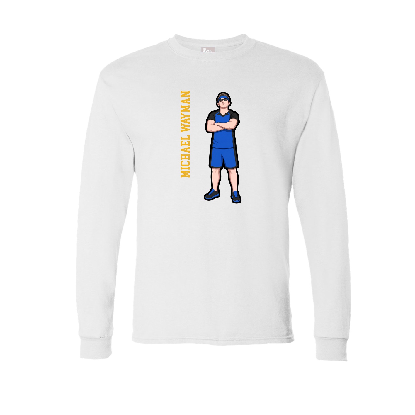 Long Sleeve Tee — Name Vertical in White