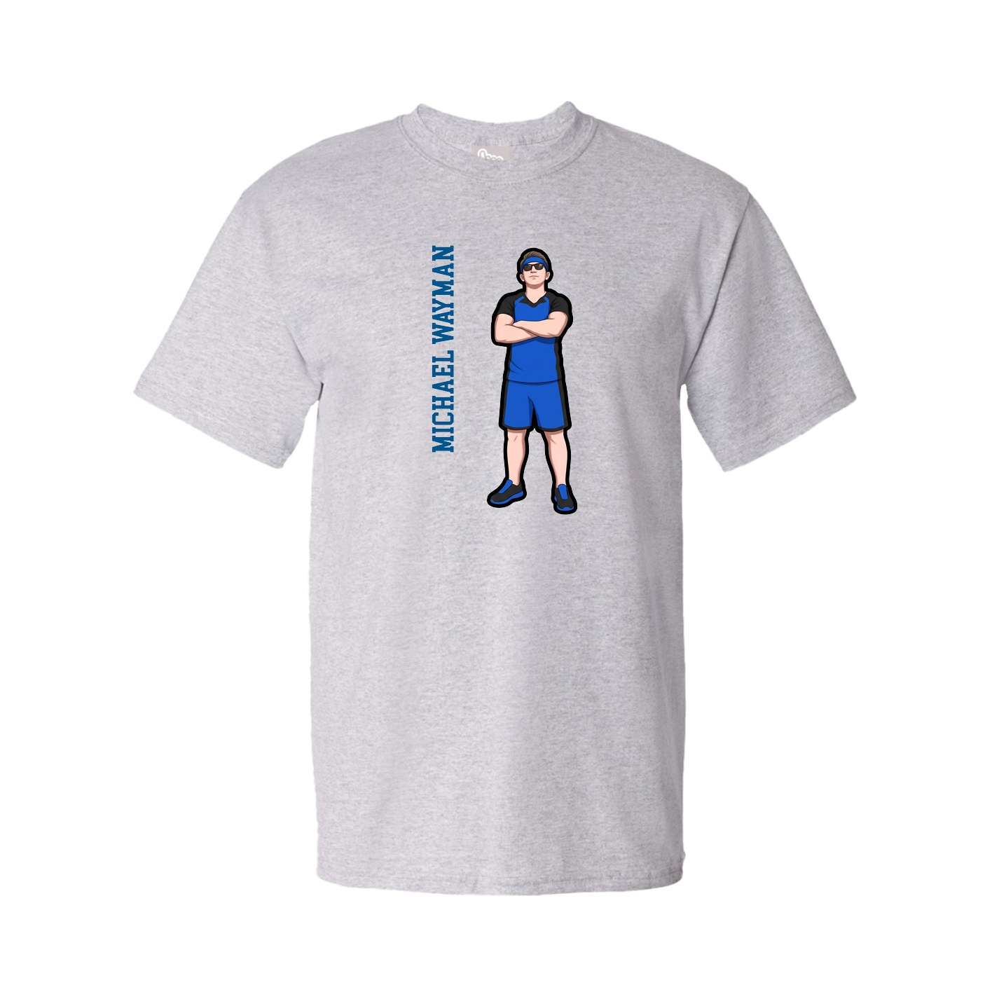 Youth Tee — Name Vertical in Grey