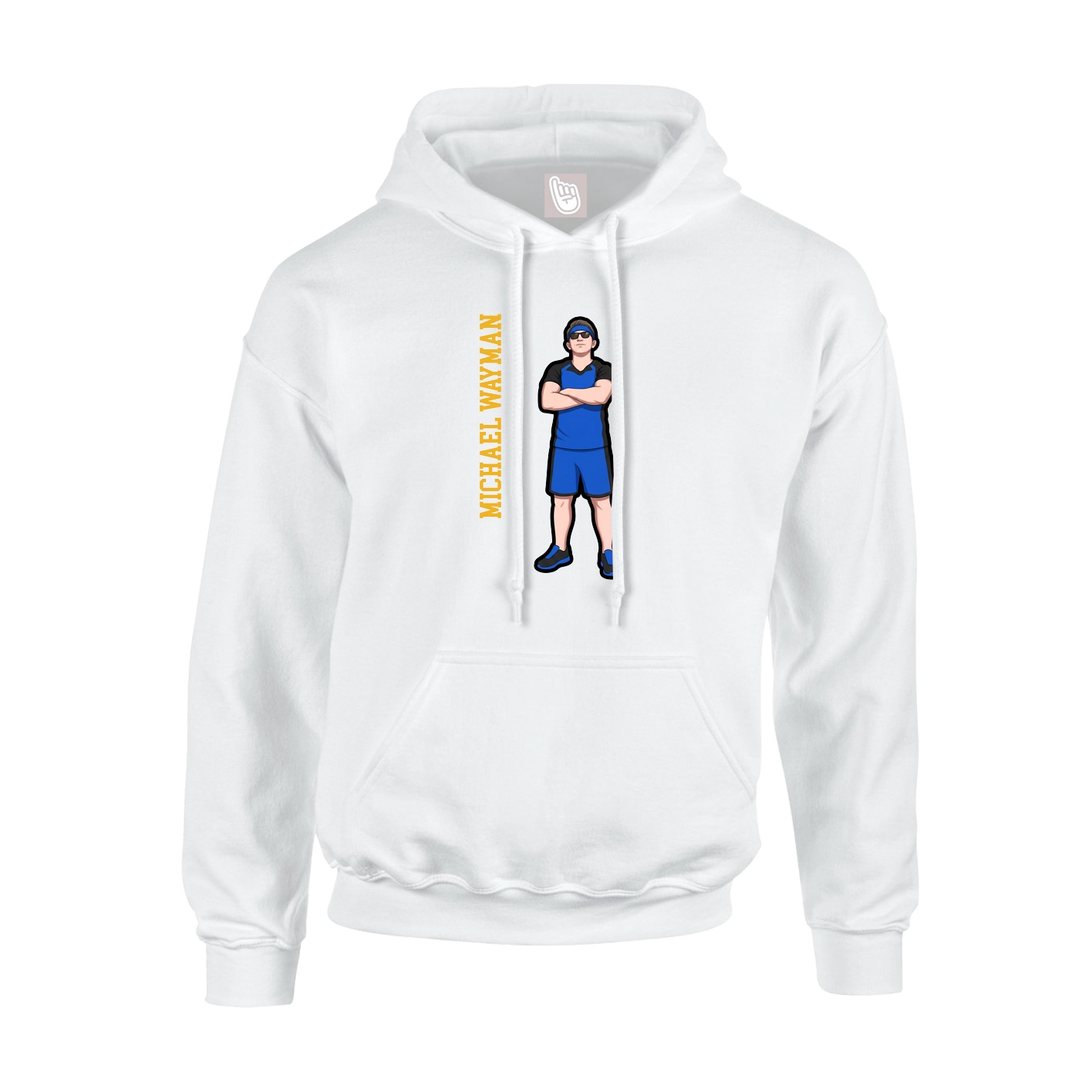 Youth Hoodie — Name Vertical in White