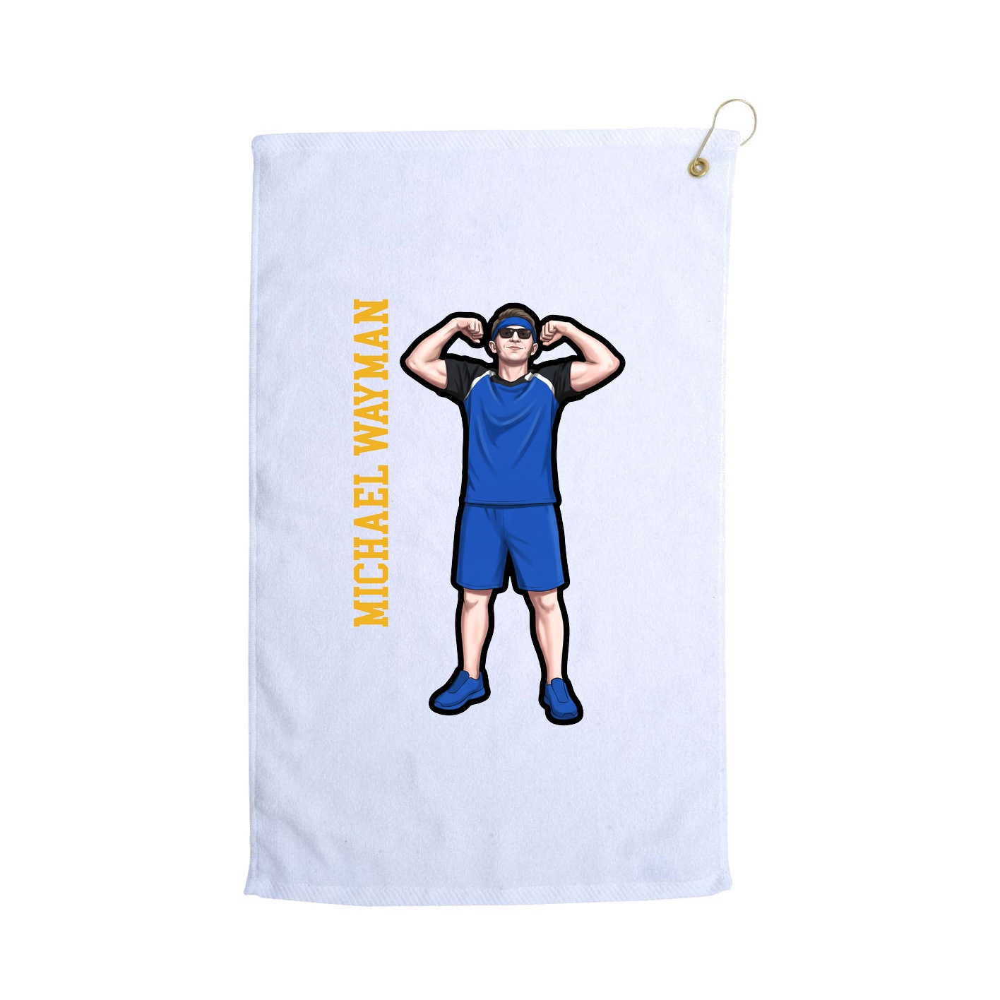 Golf Towel — Name Vertical in White