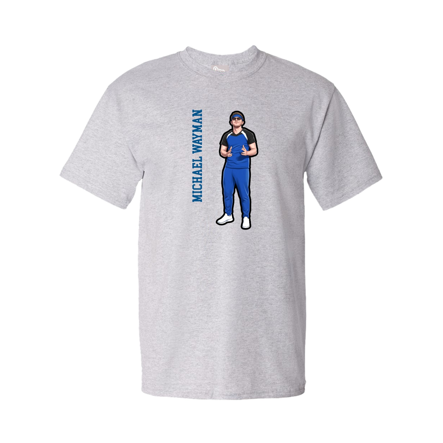 Tee — Name Vertical in Grey
