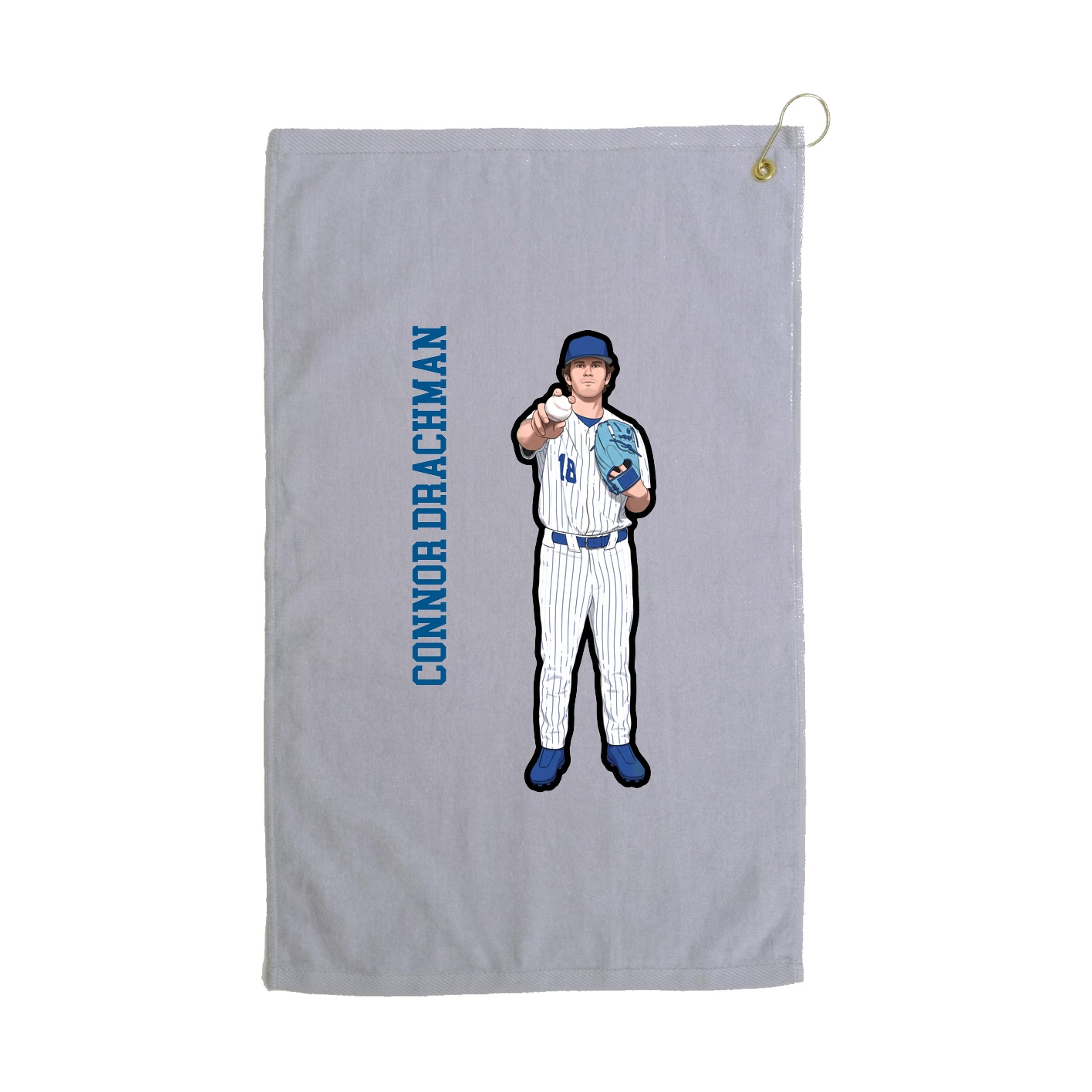 Golf Towel — Name Vertical in Grey