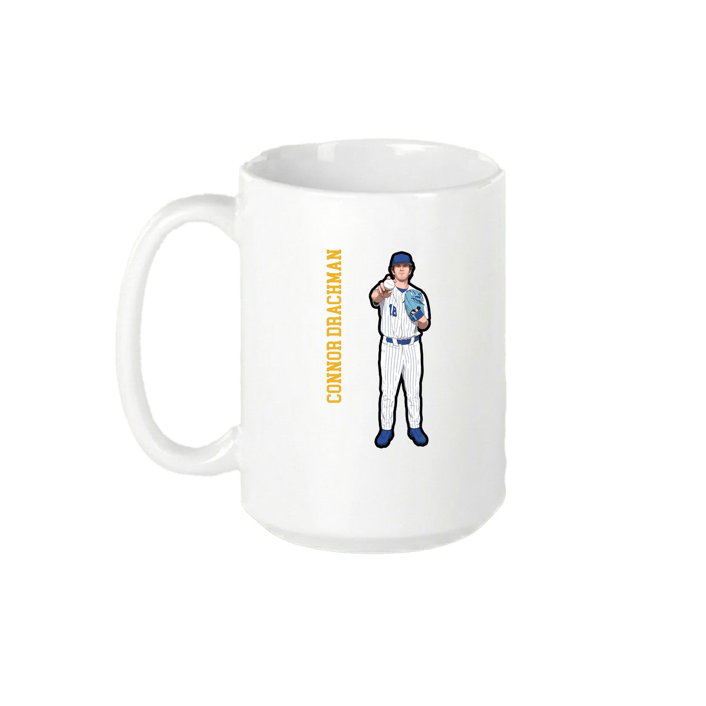 15oz Coffee Mug — Name Vertical in White