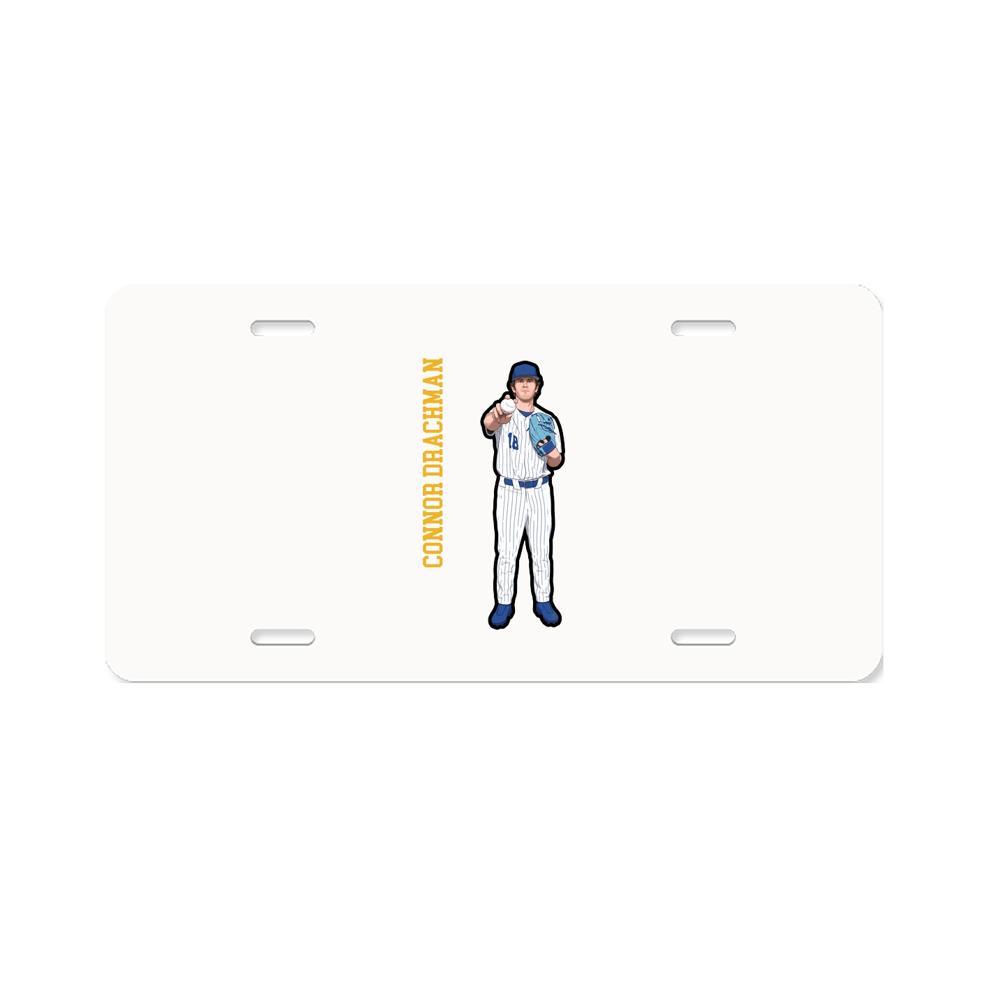 License Plate — Name Vertical in Classic