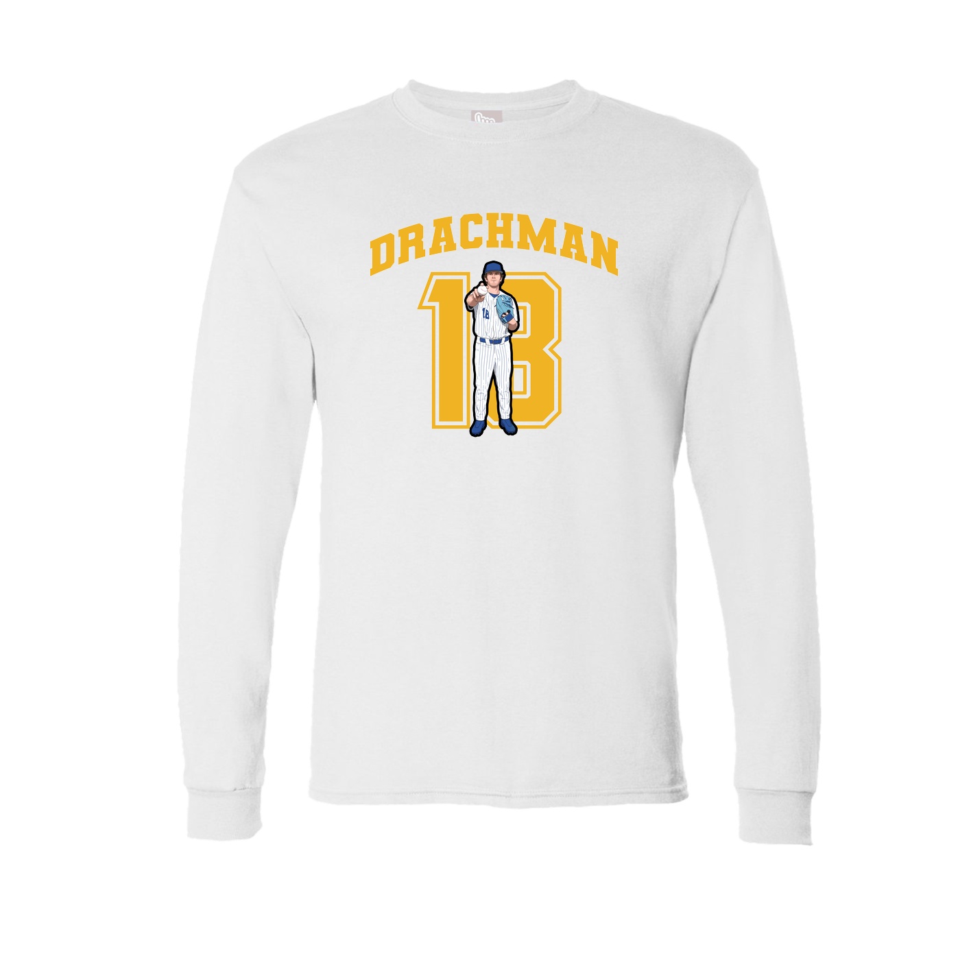 Long Sleeve Tee — Number in White