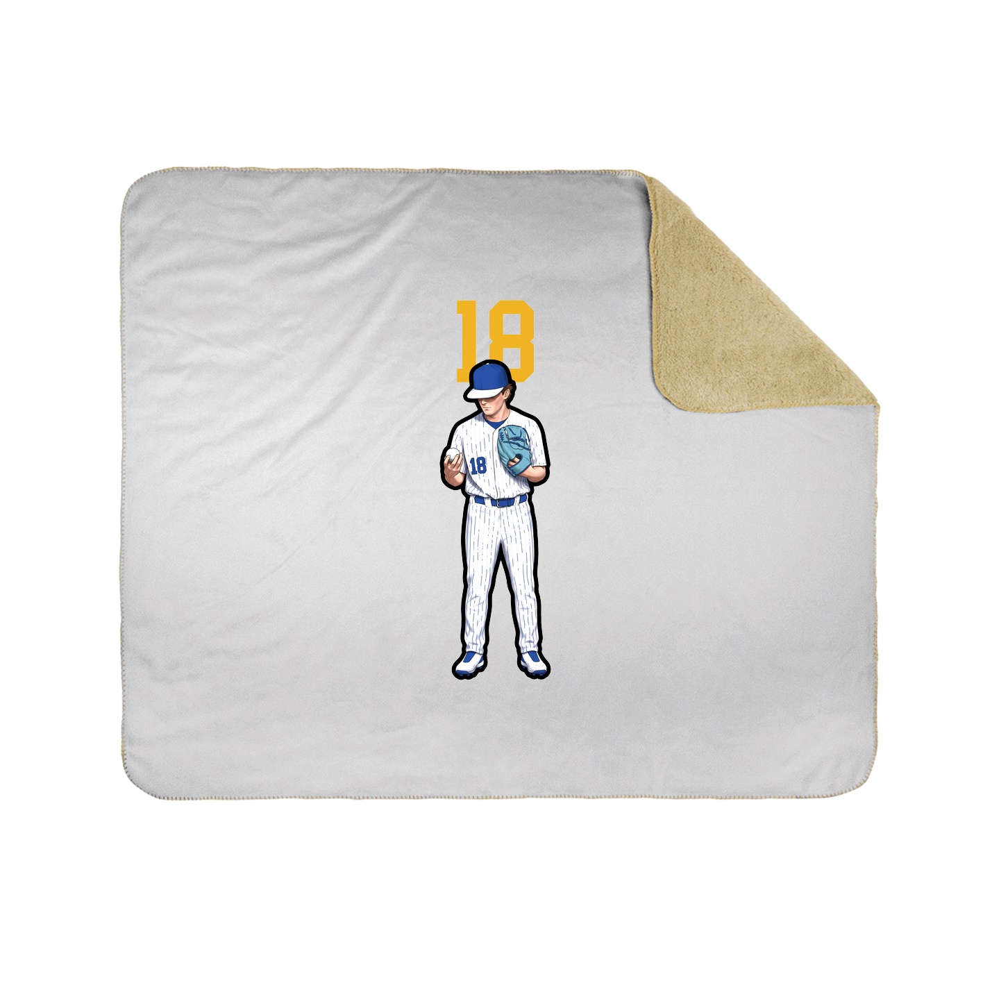 Throw Blanket — Number Top in White