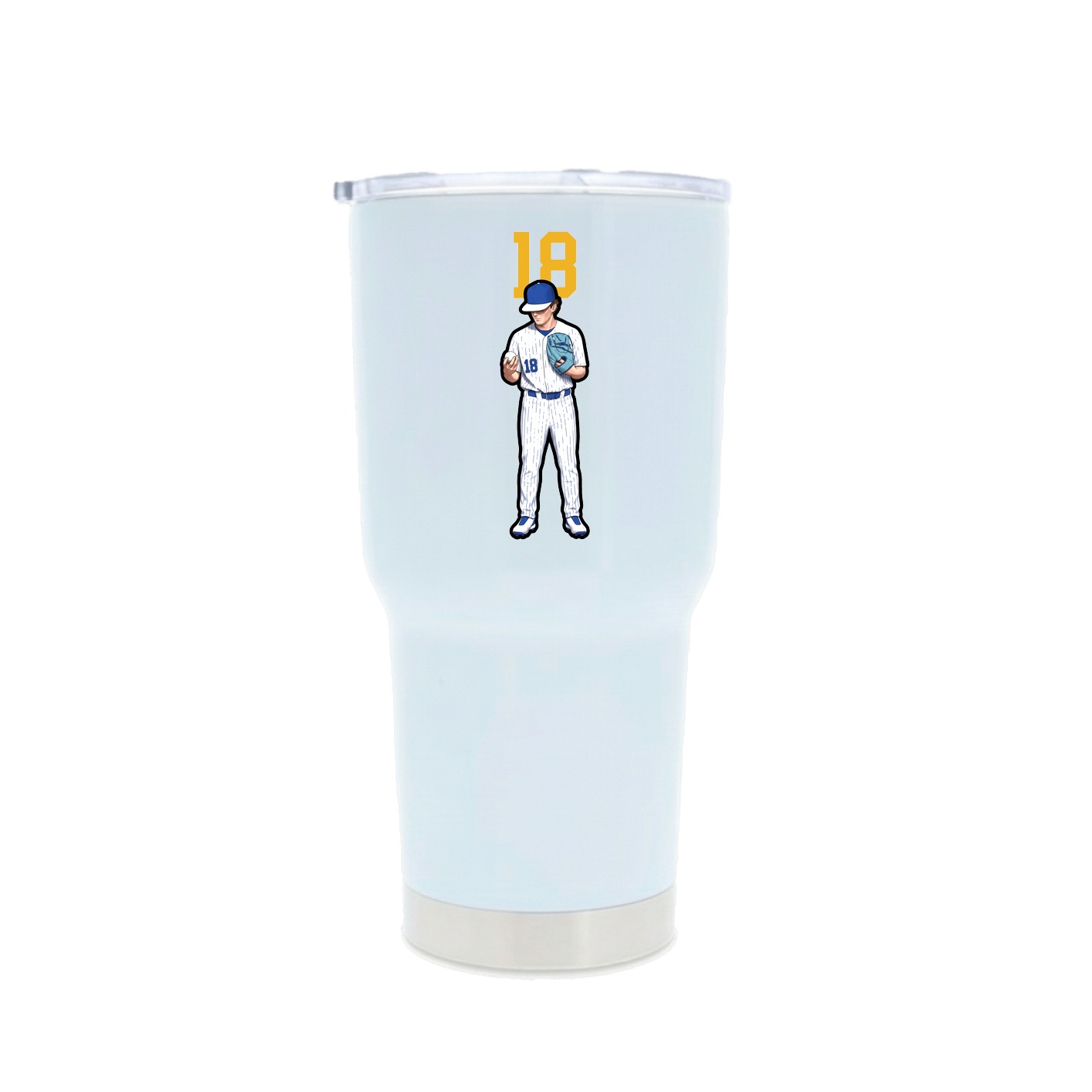 30oz Stainless Steel Tumbler — Number Top in White