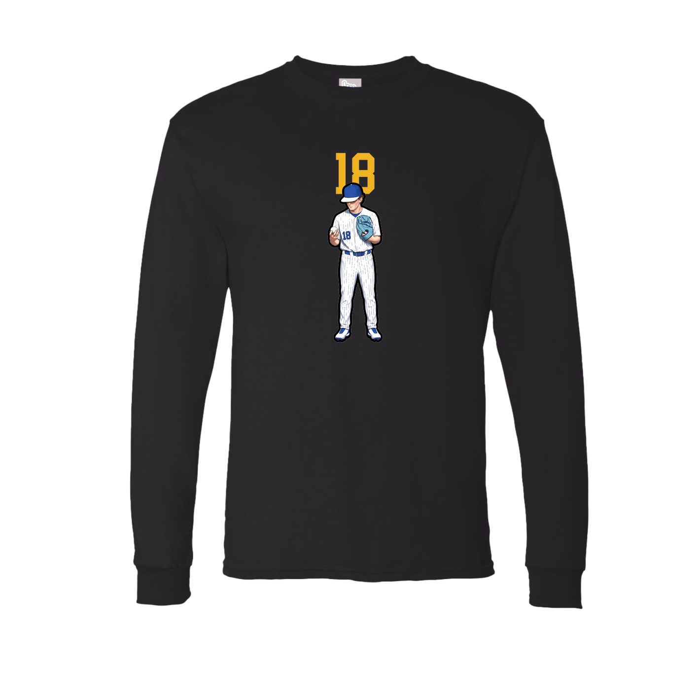 Long Sleeve Tee — Number Top in Black