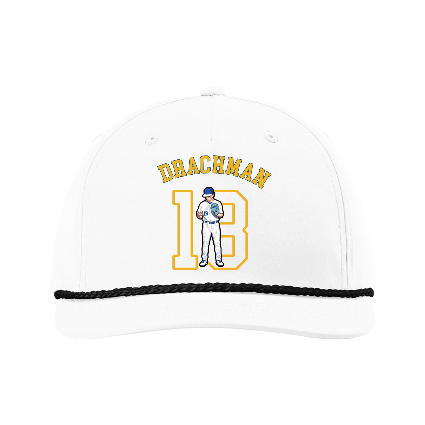 Five-Panel Classic Rope Cap — Shirsey Arch in White