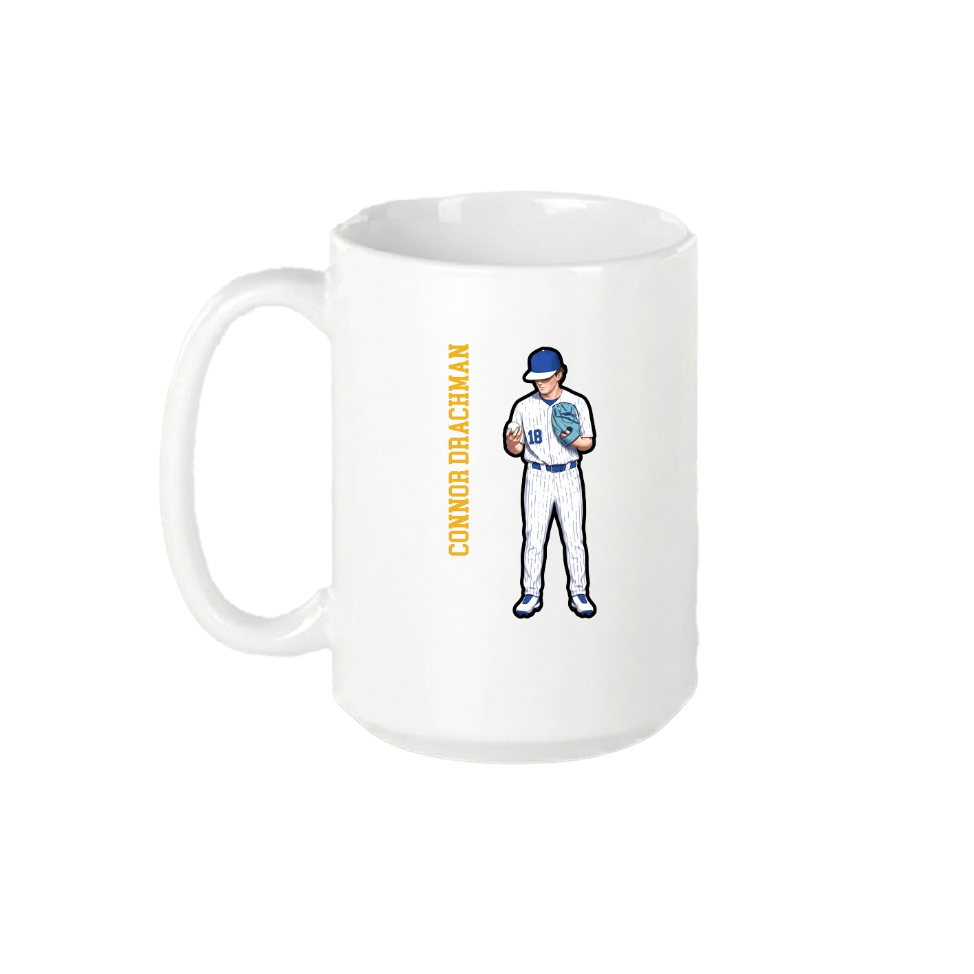 15oz Coffee Mug — Name Vertical in White