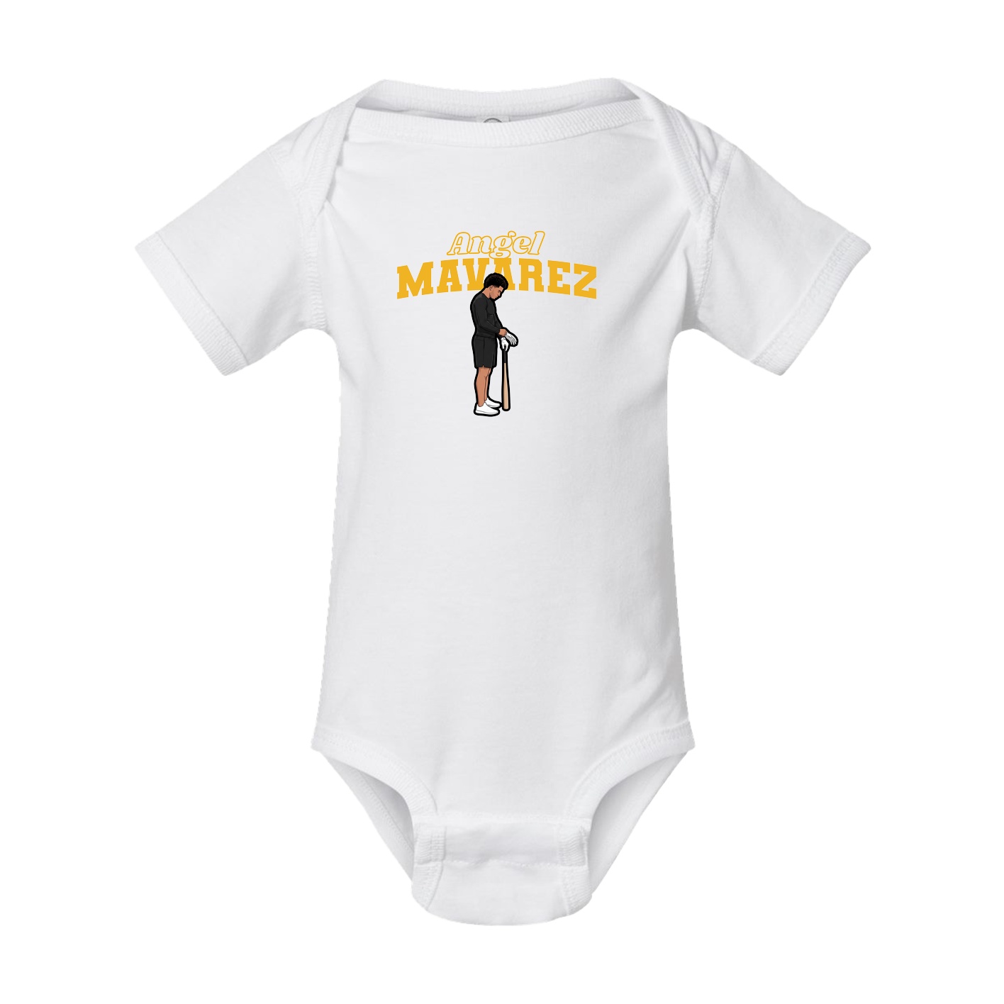 Baby Onesie — Name Arch in White