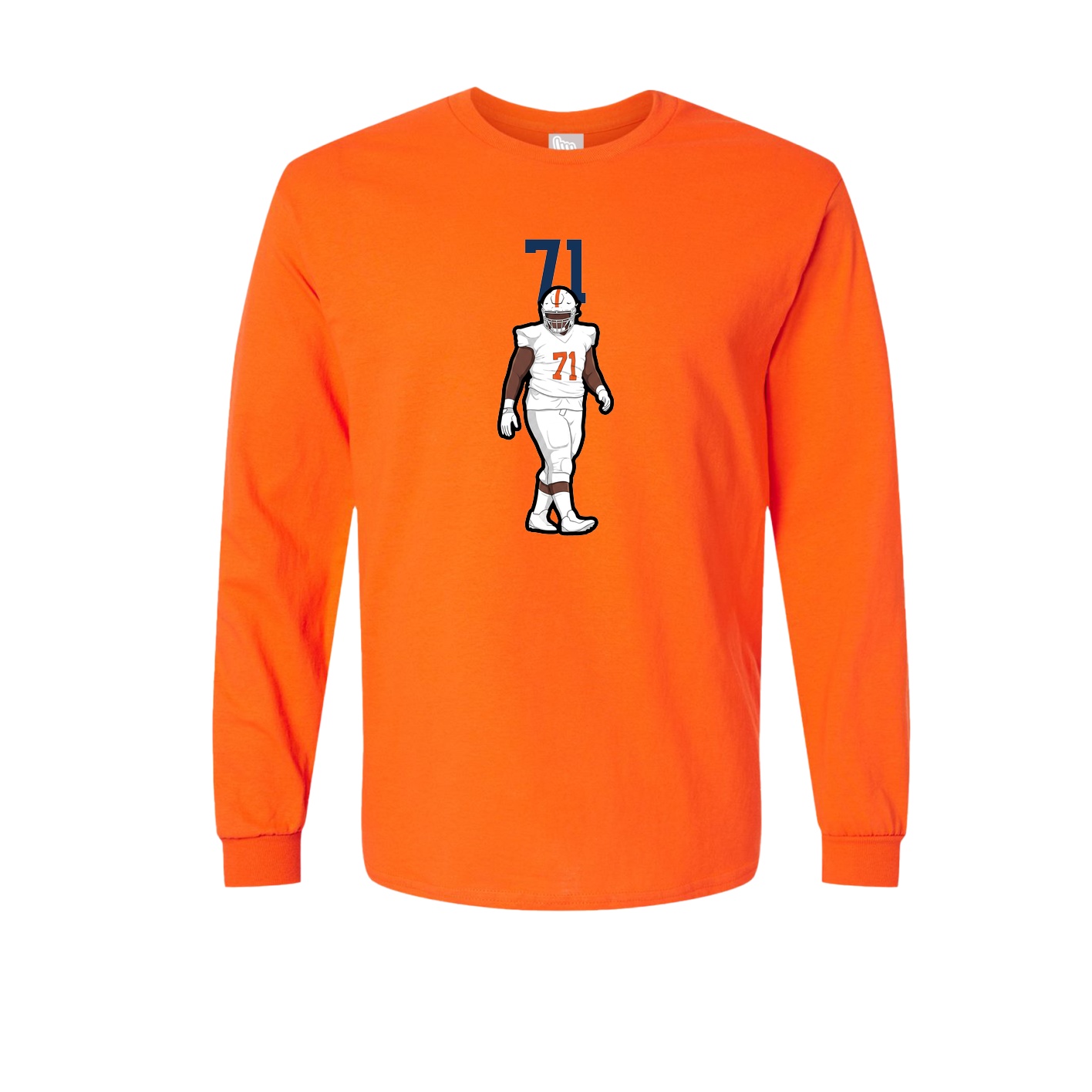 Long Sleeve Tee — Number Top in Orange