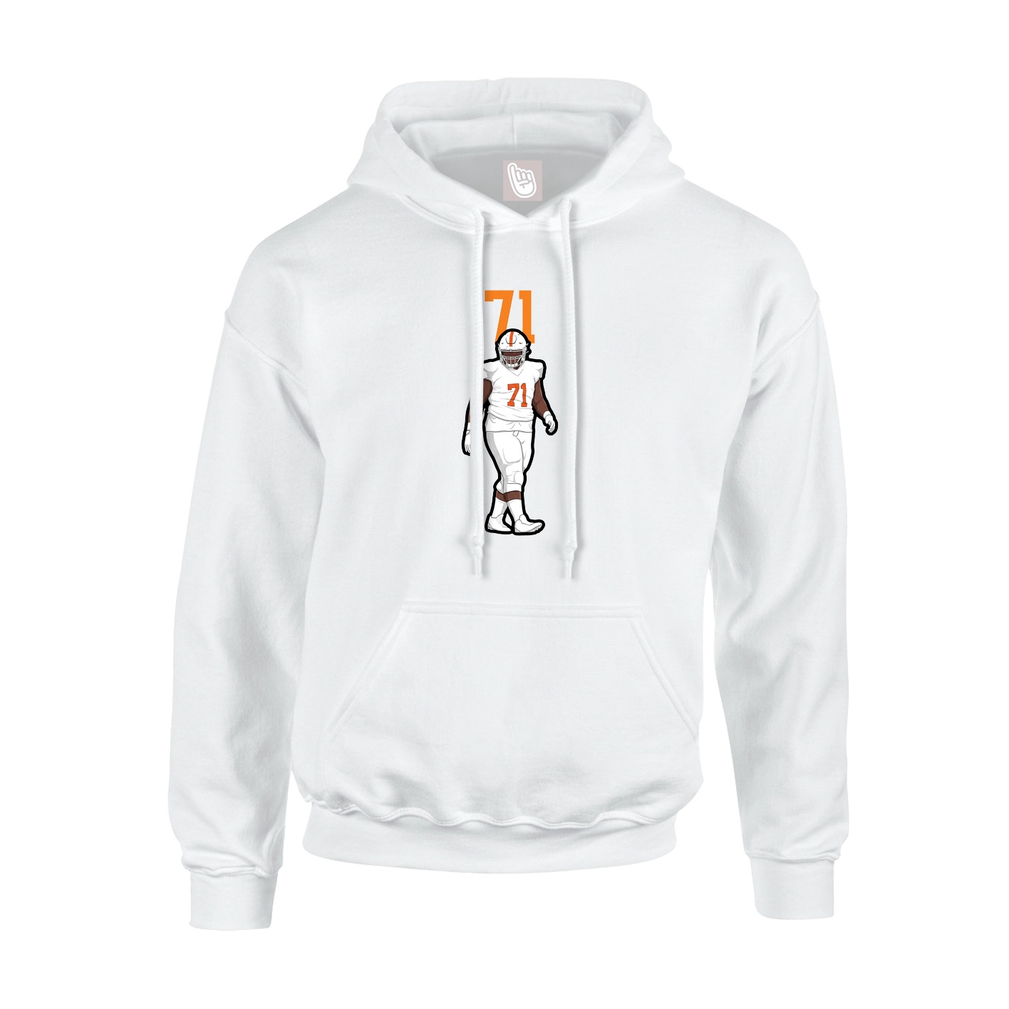 Youth Hoodie — Number Top in White