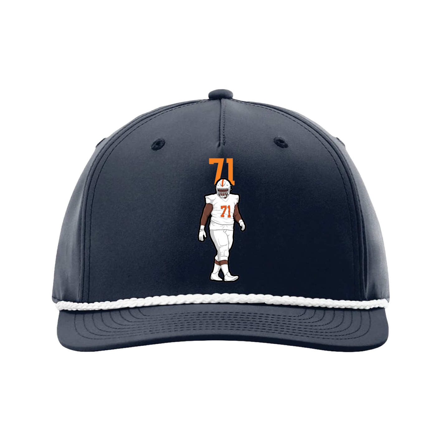 Five-Panel Classic Rope Cap — Number Top in Navy