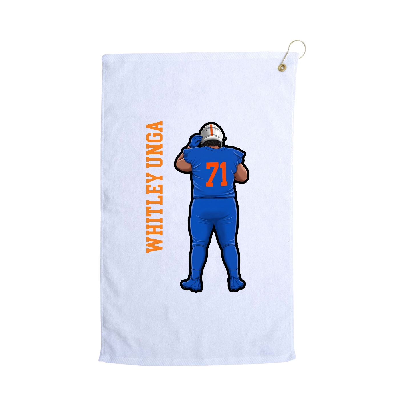 Golf Towel — Name Vertical in White