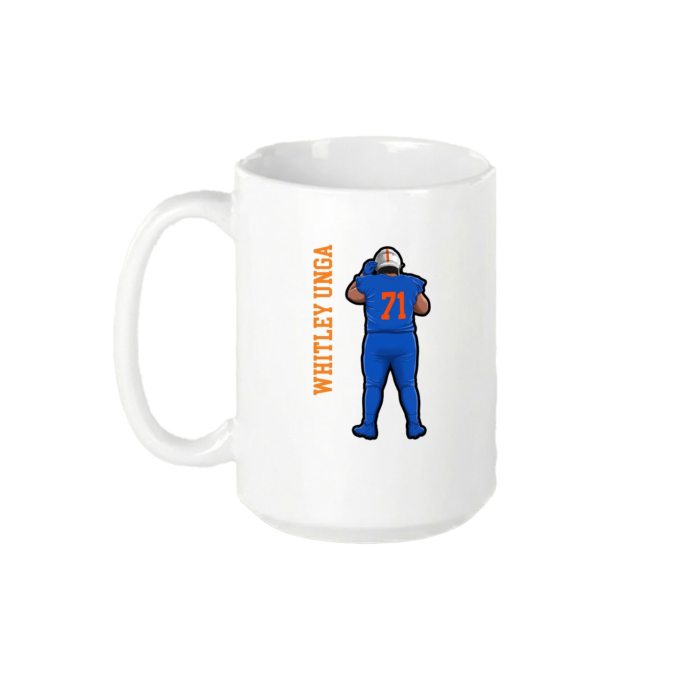 15oz Coffee Mug — Name Vertical in White