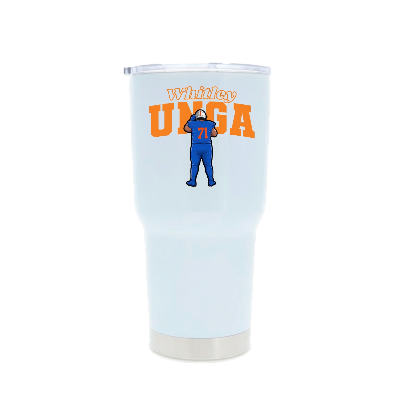30oz Stainless Steel Tumbler — Name Arch in White