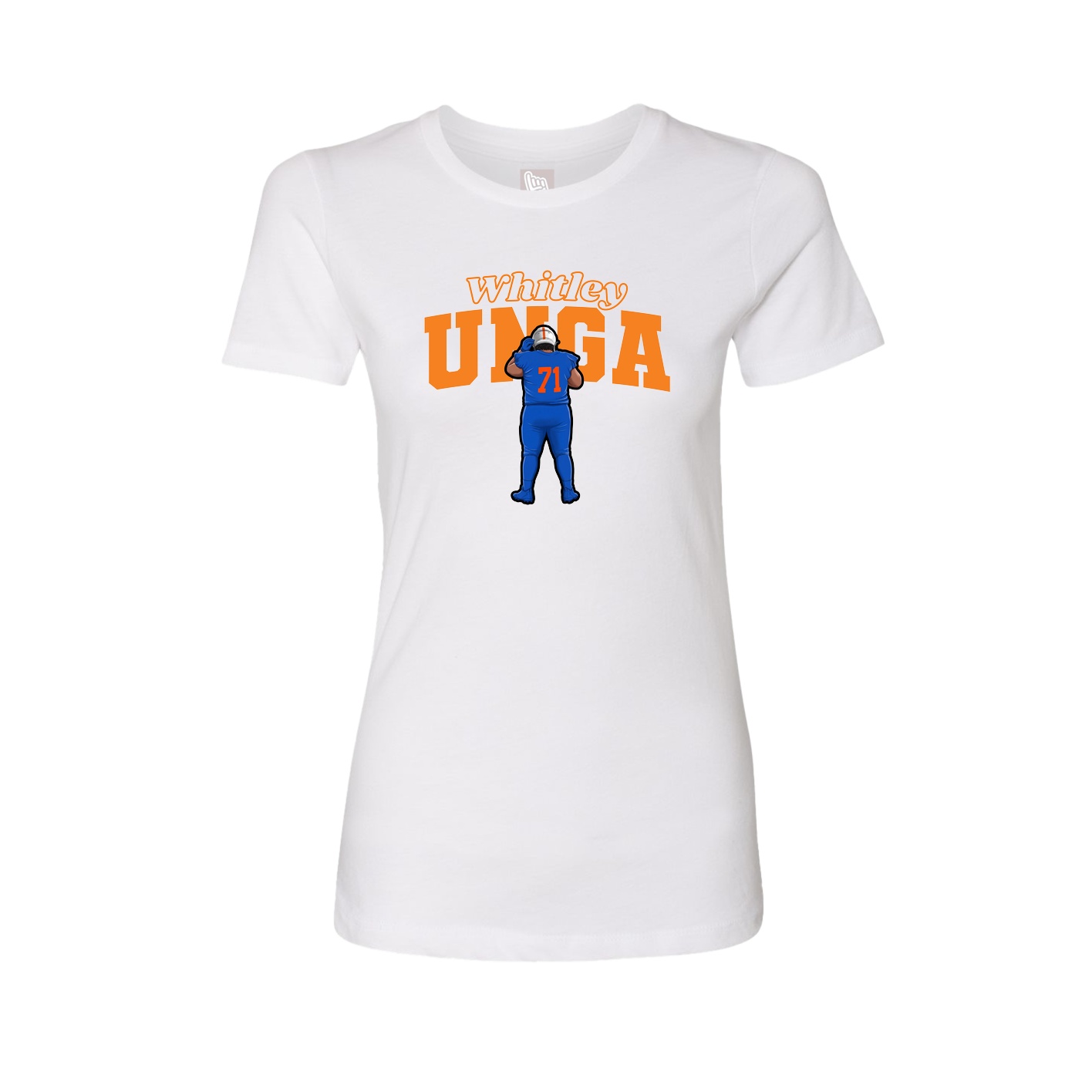Fitted Women's Tee — Name Arch in White