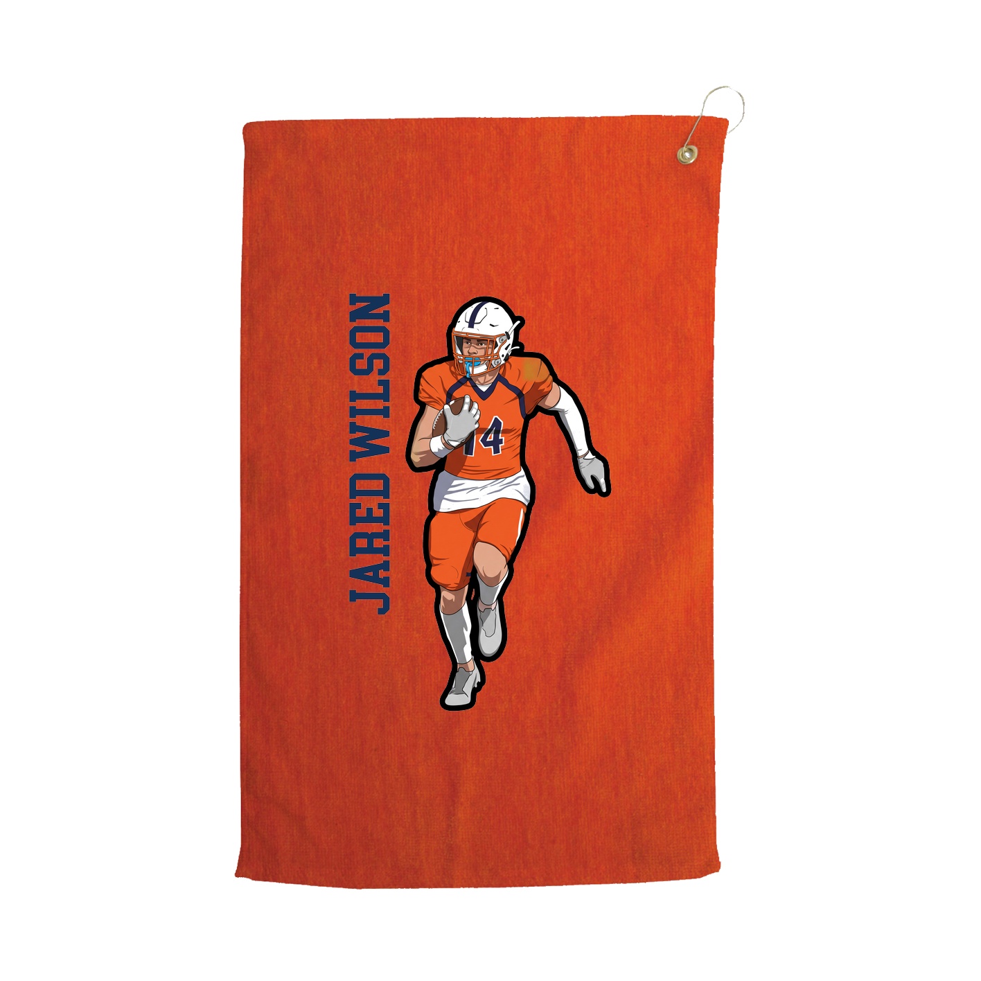 Golf Towel — Name Vertical in Orange