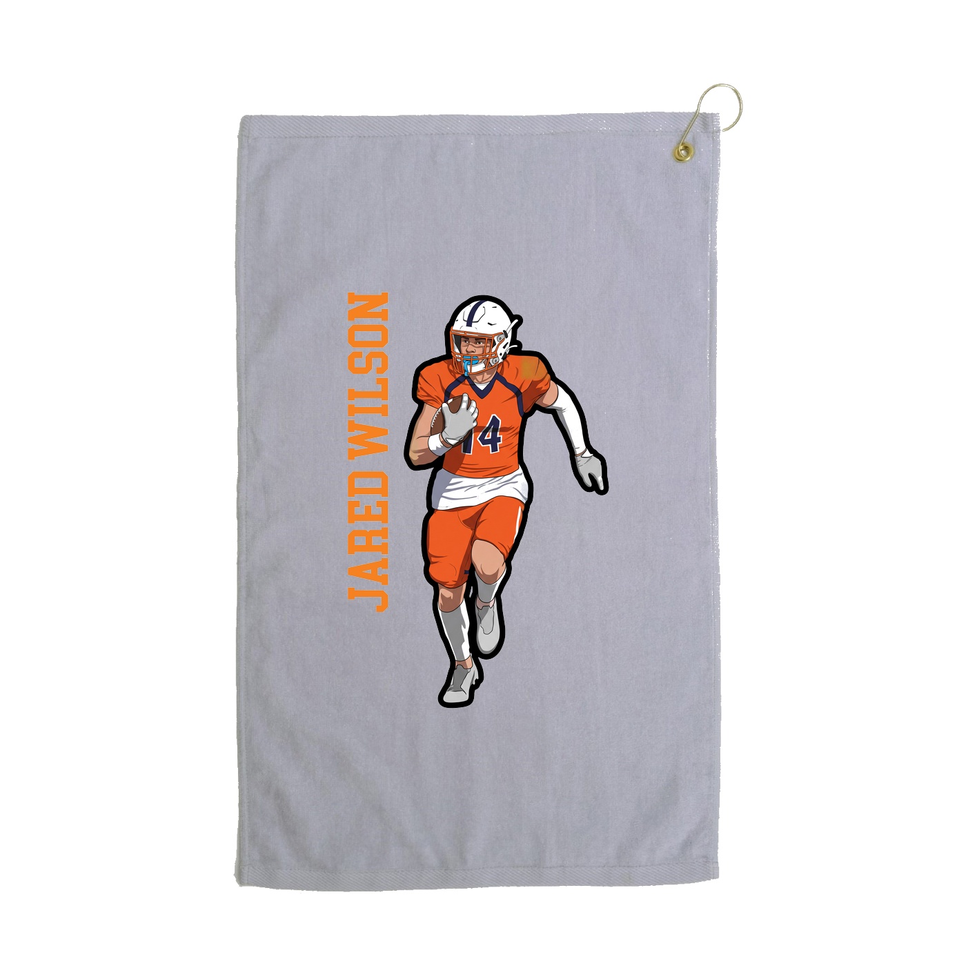Golf Towel — Name Vertical in Grey