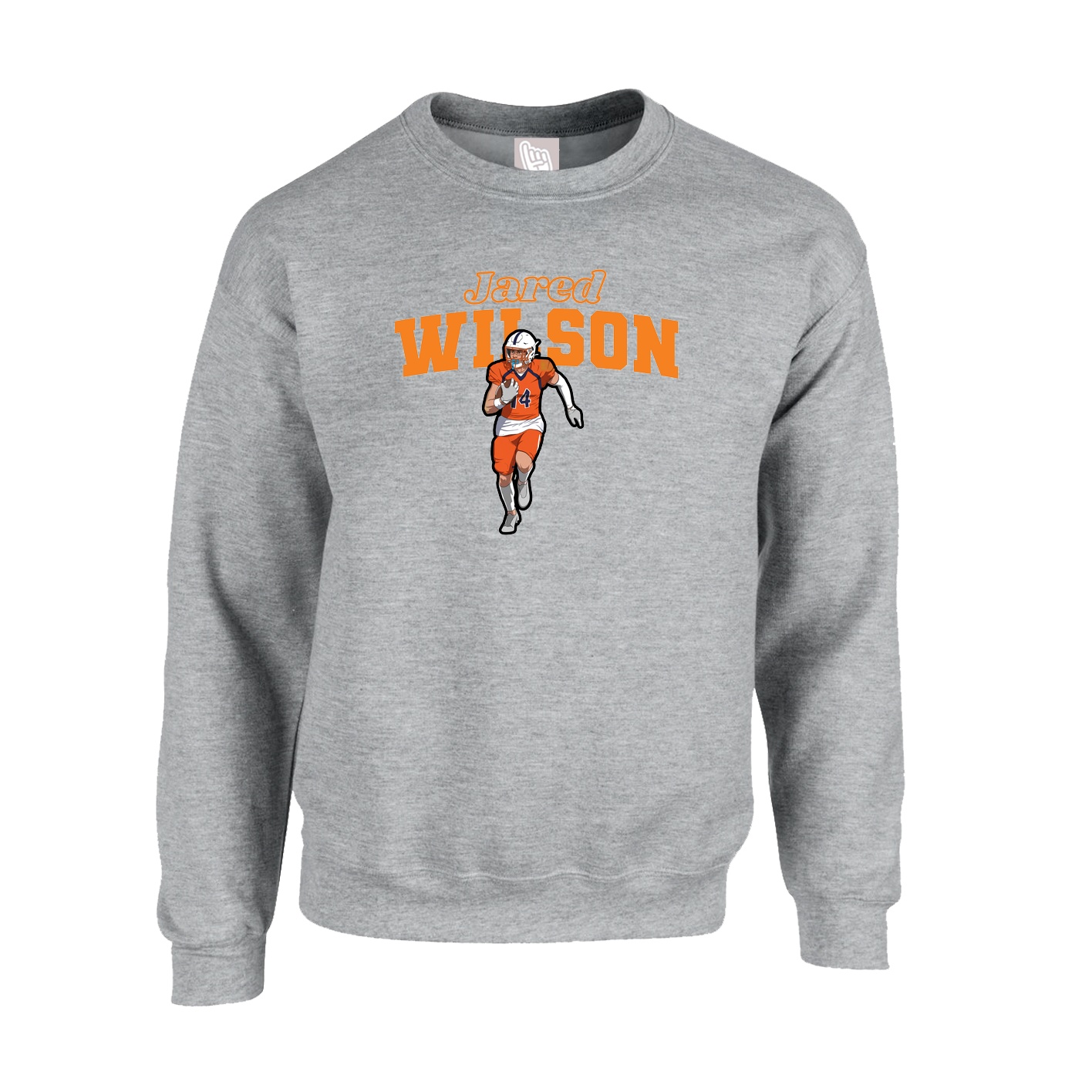 Fleece Crew — Name Arch in Grey