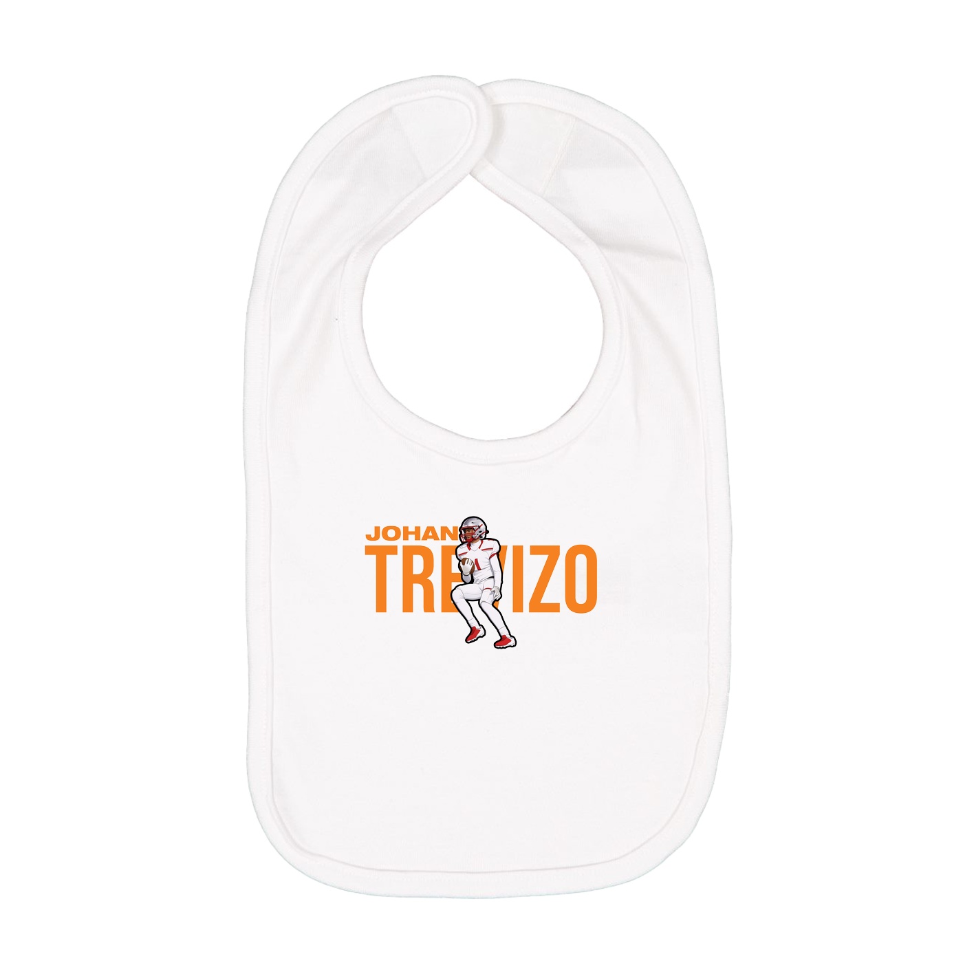 Infant Bib — Player Name in White